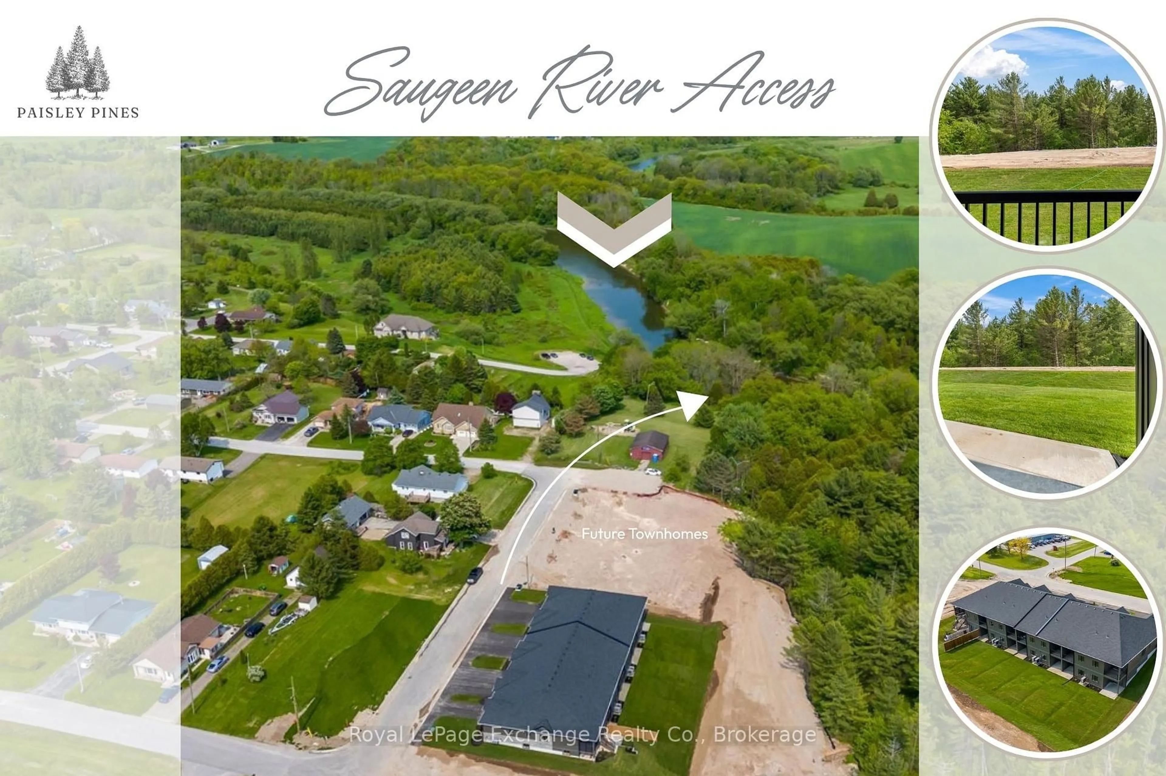 A pic from outside/outdoor area/front of a property/back of a property/a pic from drone, water/lake/river/ocean view for 313 Arnaud St #6, Arran-Elderslie Ontario N0G 2N0