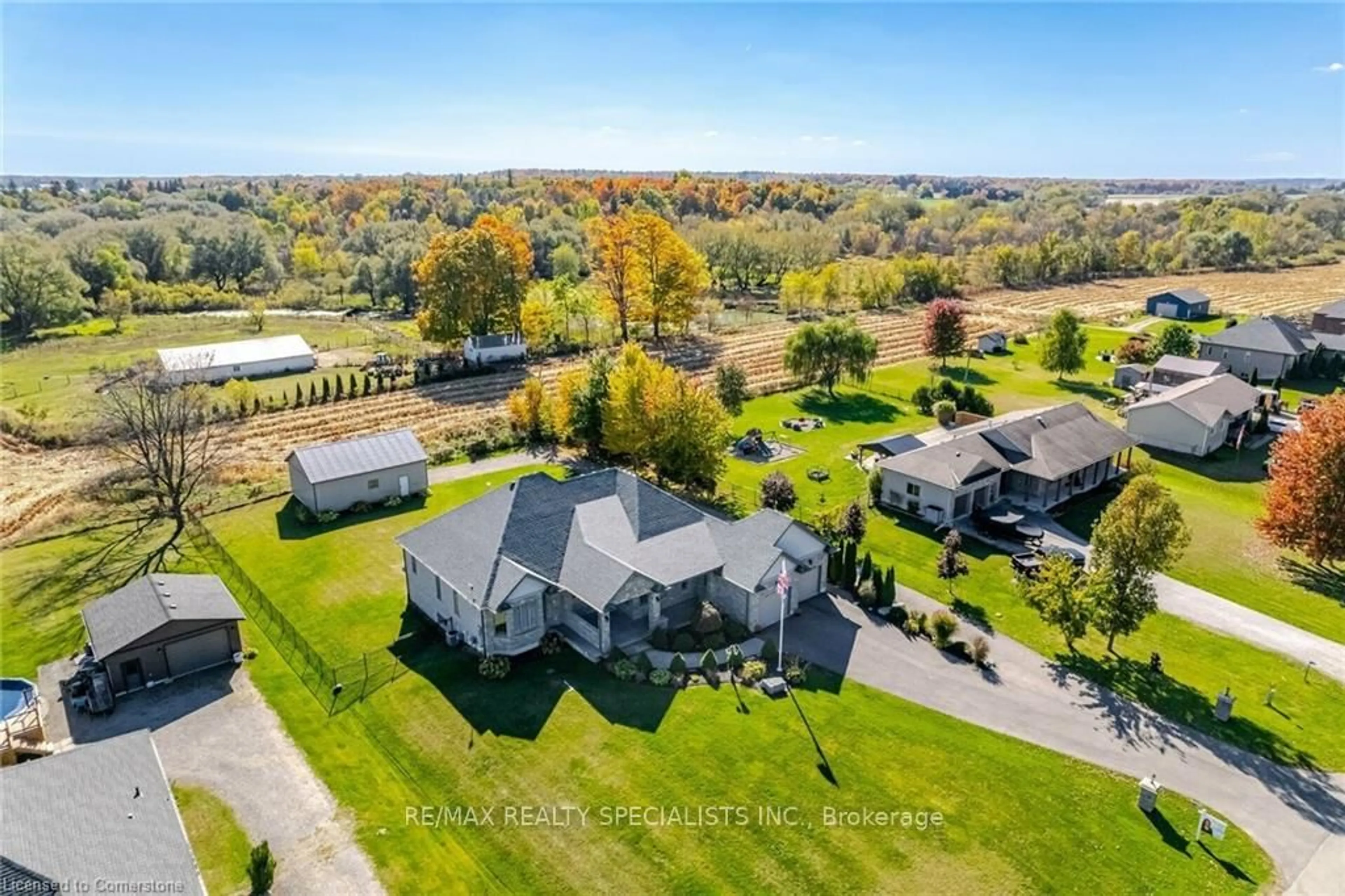 A pic from outside/outdoor area/front of a property/back of a property/a pic from drone, unknown for 339 Sixth Concession Rd, Brant Ontario N0E 1B0