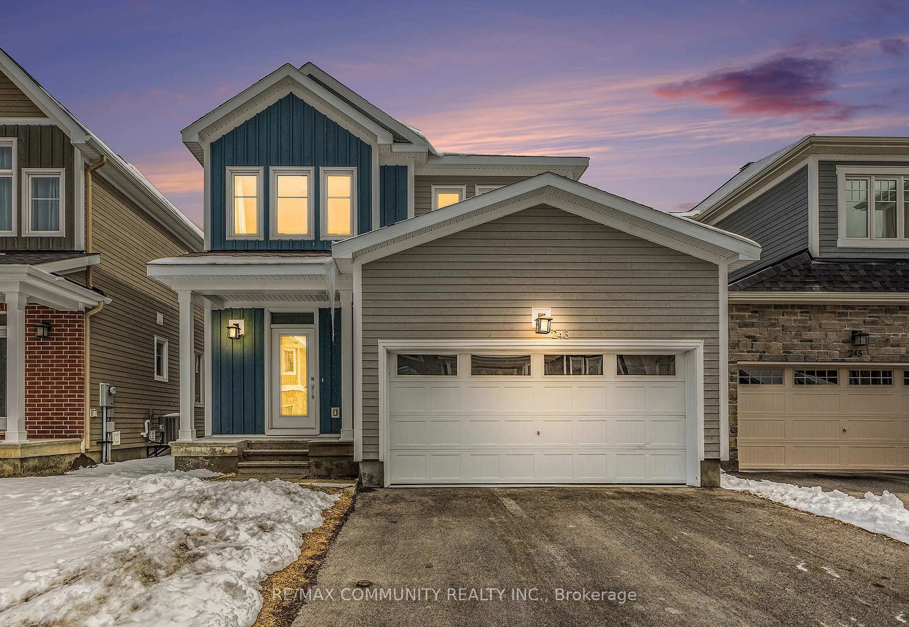 Home with vinyl exterior material, street for 243 Pursuit Terr, Richmond Ontario K0A 2Z0