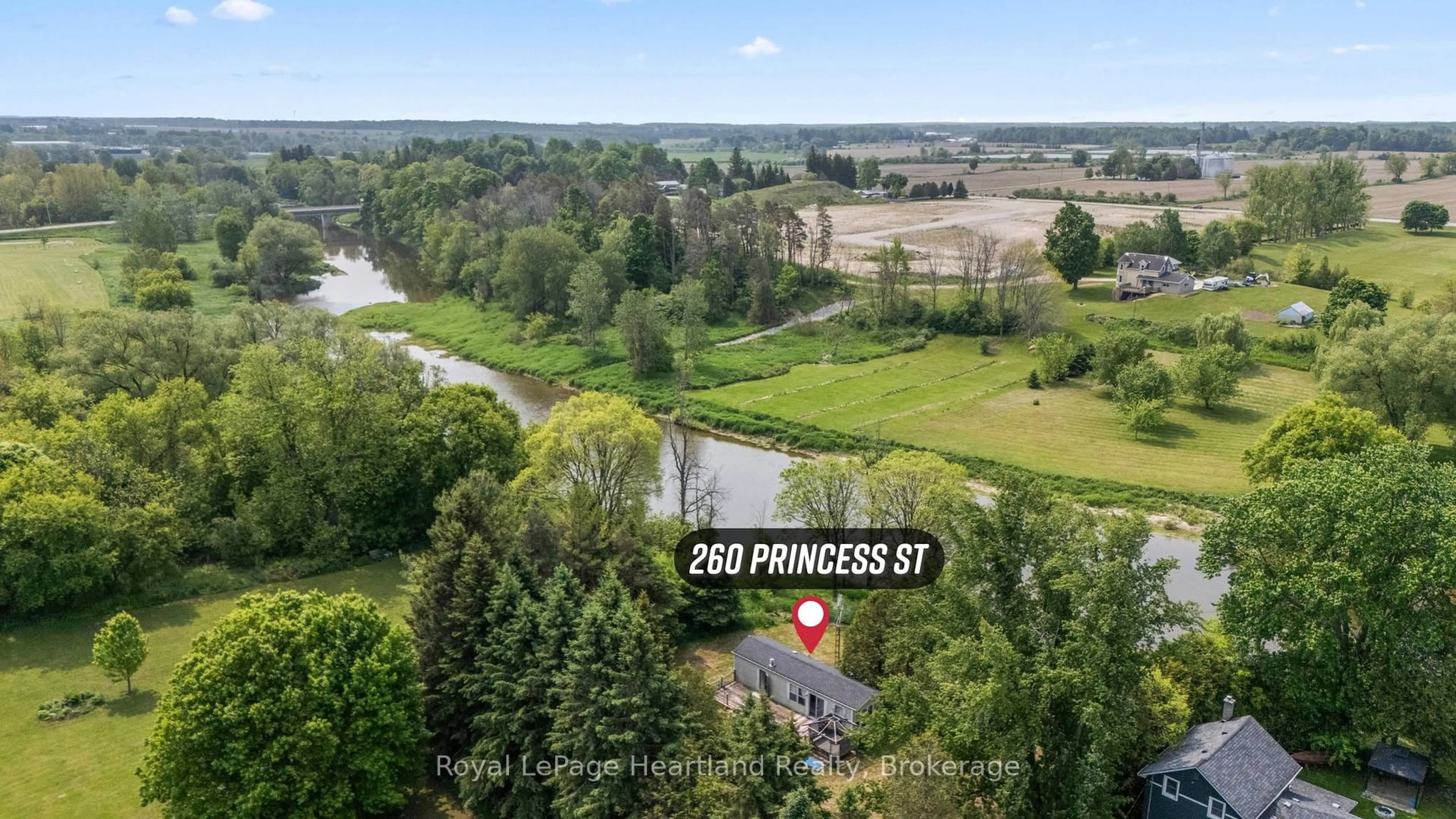 A pic from outside/outdoor area/front of a property/back of a property/a pic from drone, water/lake/river/ocean view for 260 Princess St, North Huron Ontario N0G 2W0