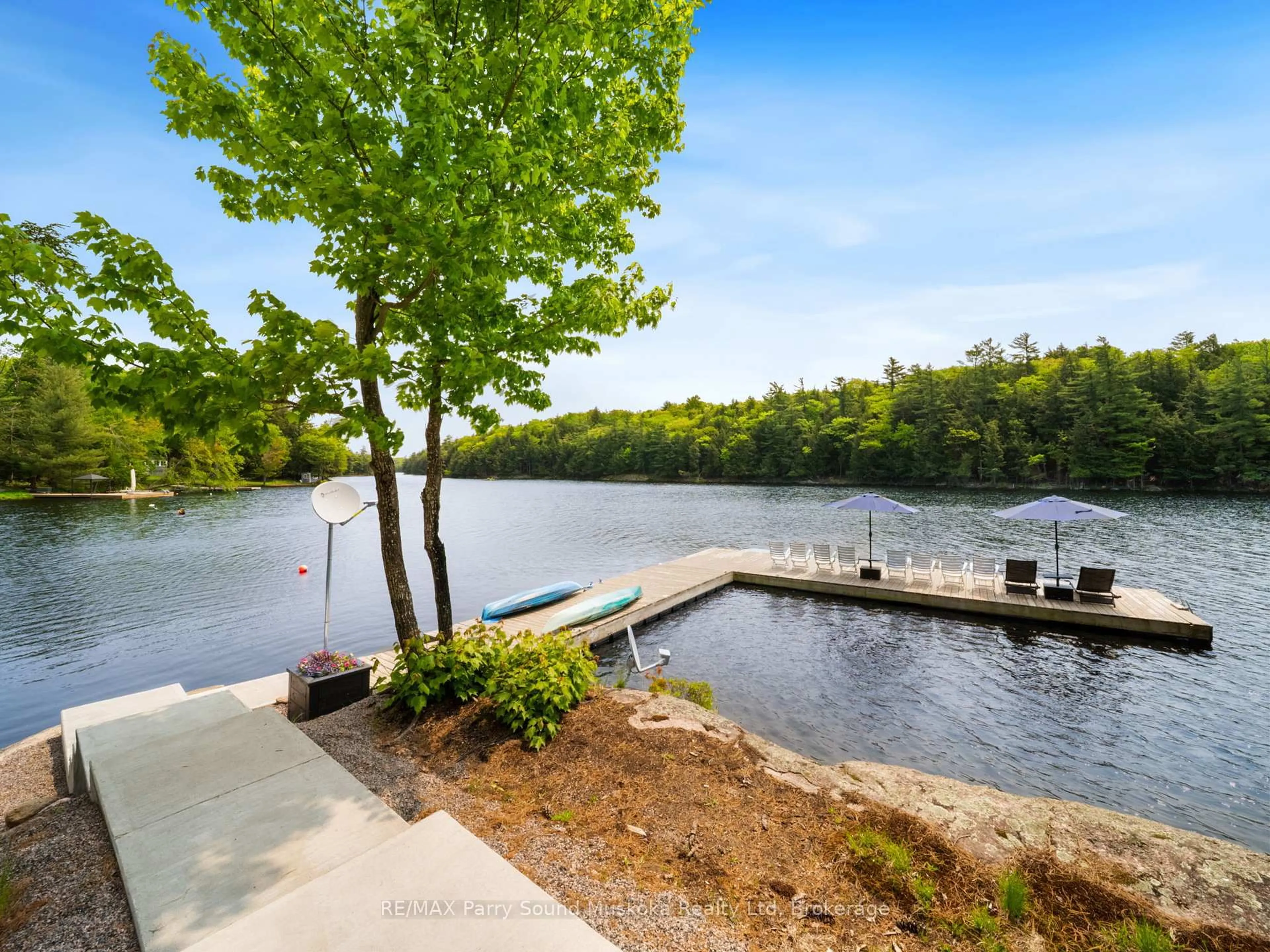 Patio, water/lake/river/ocean view for 16 Stewart-King Rd, The Archipelago Ontario P0C 1H0