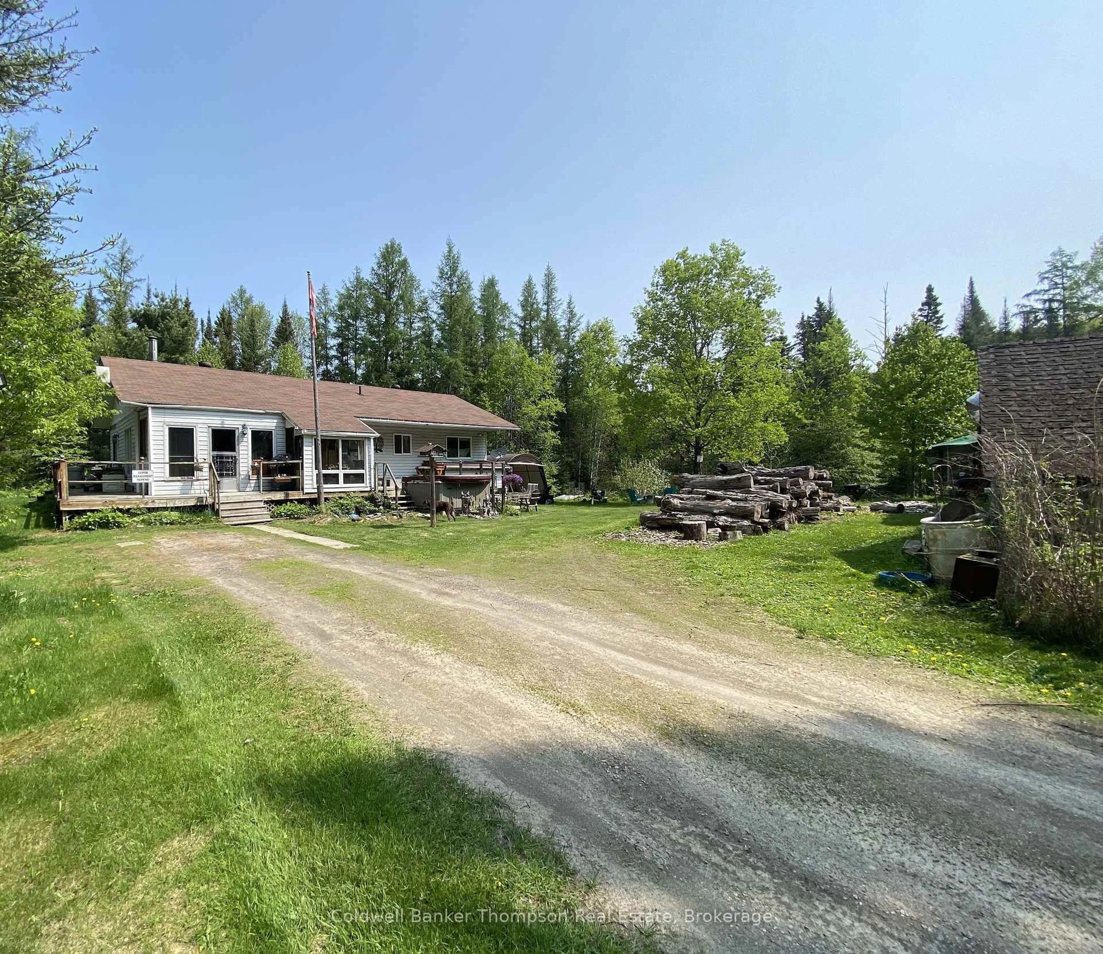 A pic from outside/outdoor area/front of a property/back of a property/a pic from drone, unknown for 83 Leighton Rd, Machar Ontario P0A 1X0
