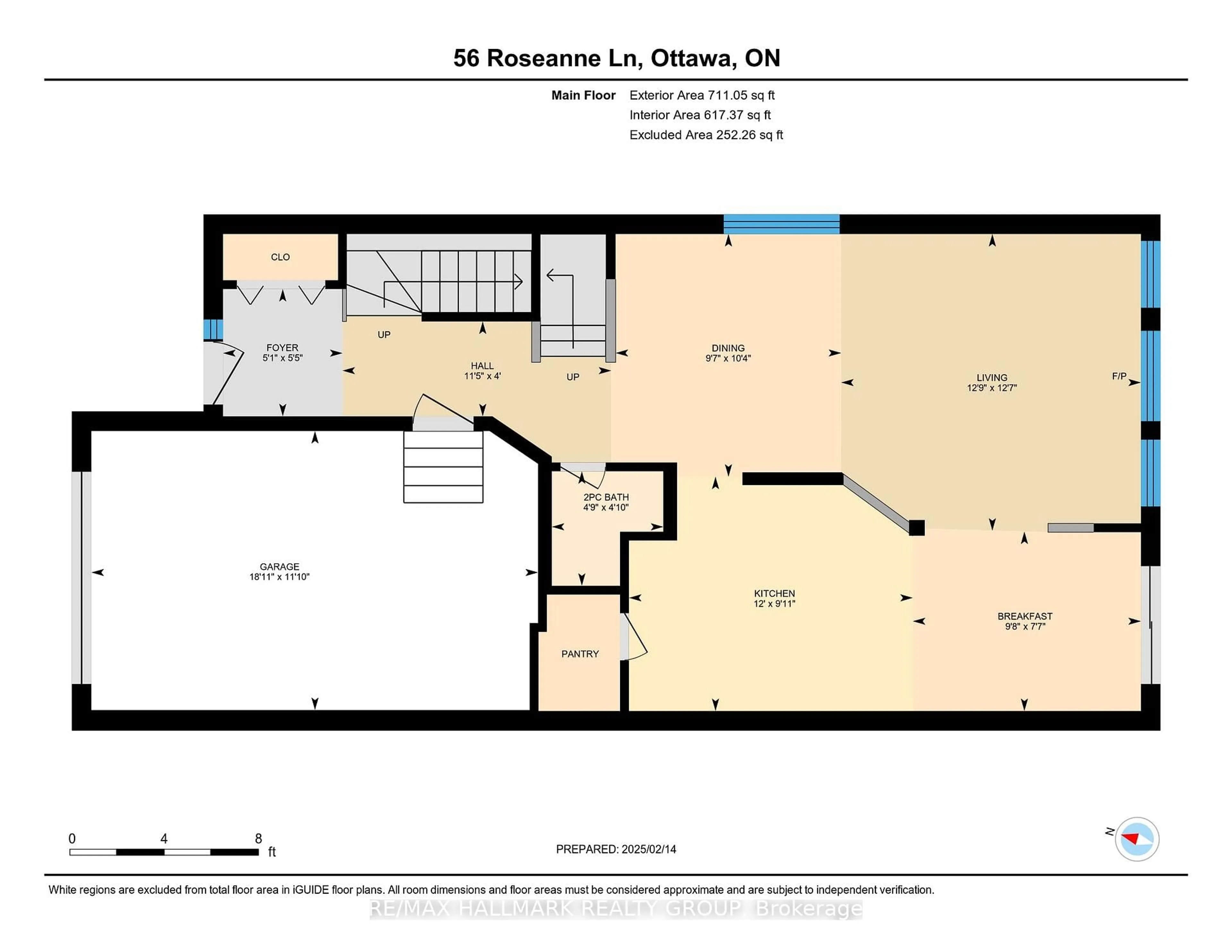 Floor plan for 56 Roseanne Lane, Ottawa Ontario K1B 1C2