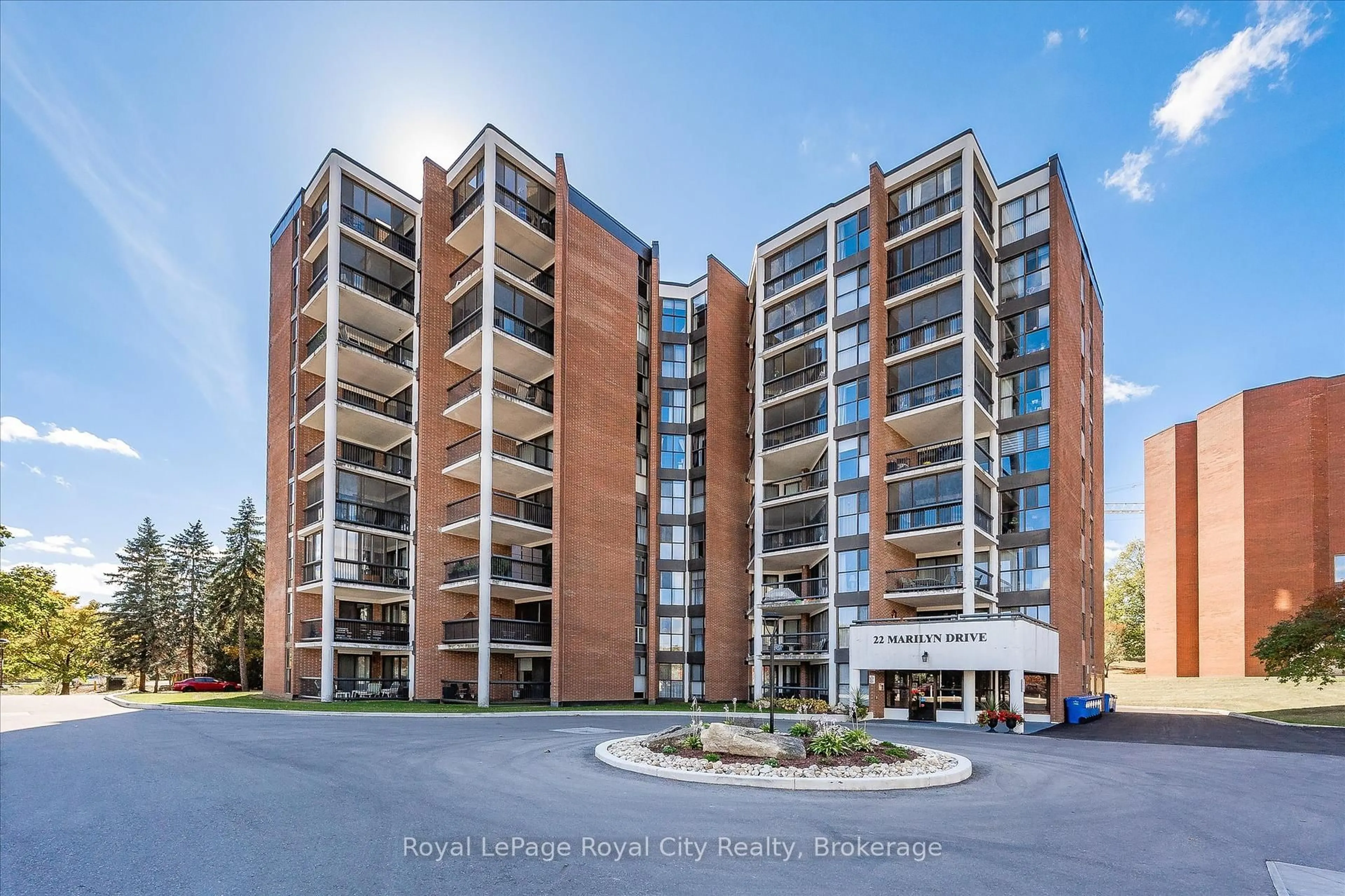 A pic from outside/outdoor area/front of a property/back of a property/a pic from drone, building for 22 Marilyn Dr #501, Guelph Ontario N1H 7T1