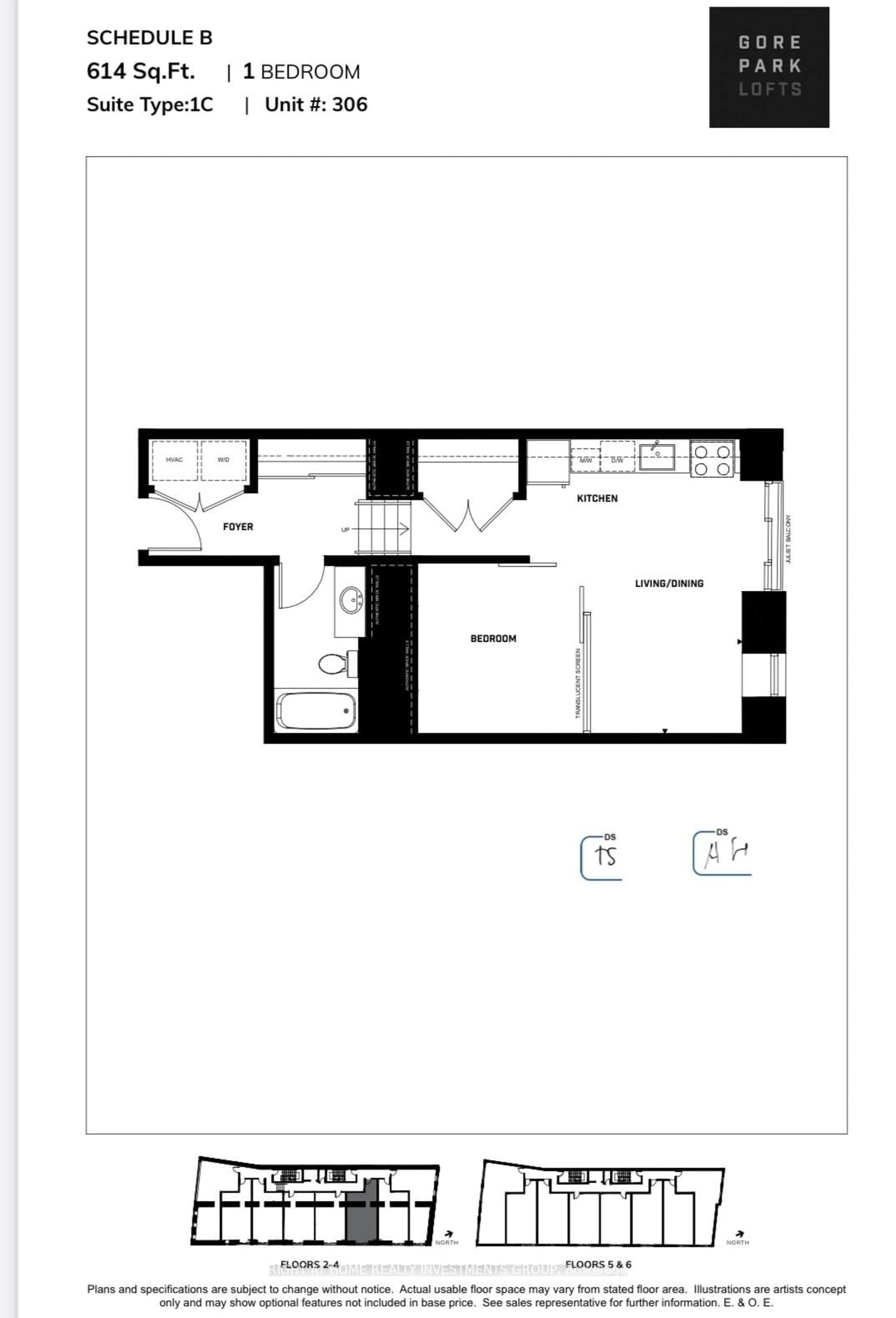 Floor plan for 121 King St #306, Hamilton Ontario L8N 1A9