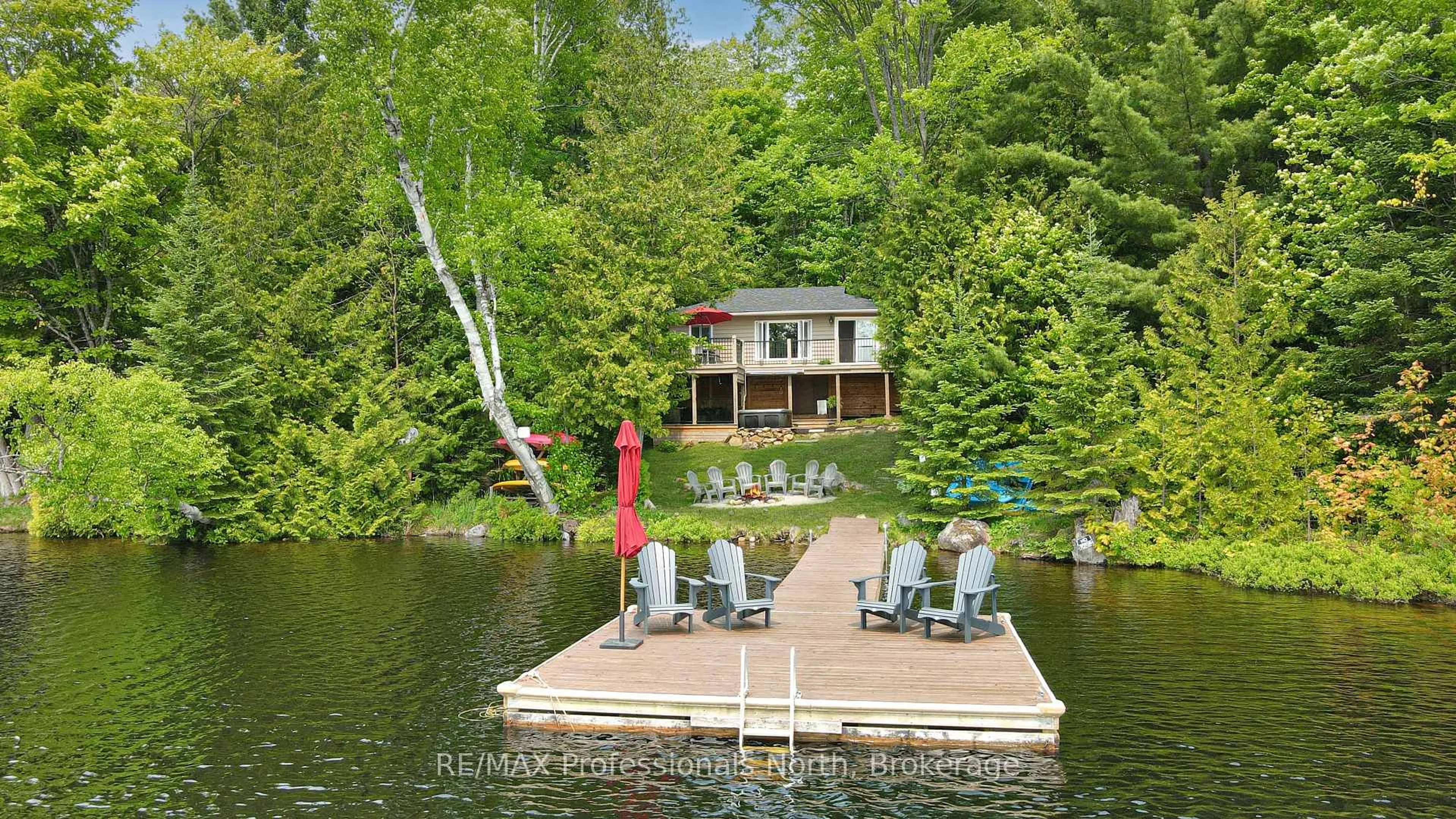 A pic from outside/outdoor area/front of a property/back of a property/a pic from drone, water/lake/river/ocean view for 1998 Alsop Rd, Highlands East Ontario K0M 1R0