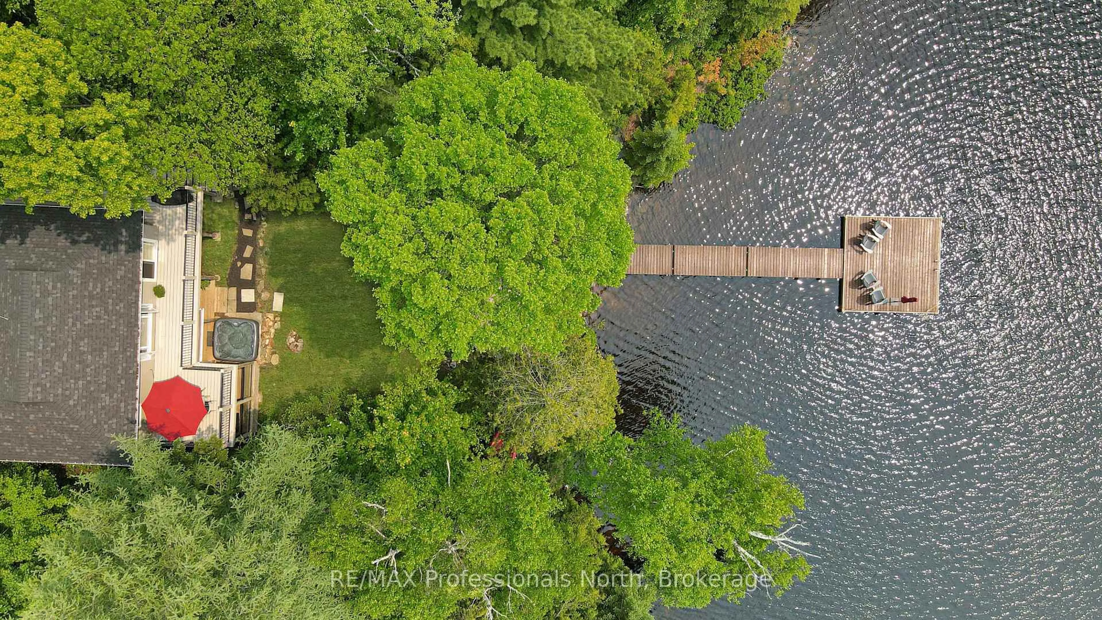 A pic from outside/outdoor area/front of a property/back of a property/a pic from drone, water/lake/river/ocean view for 1998 Alsop Rd, Highlands East Ontario K0M 1R0