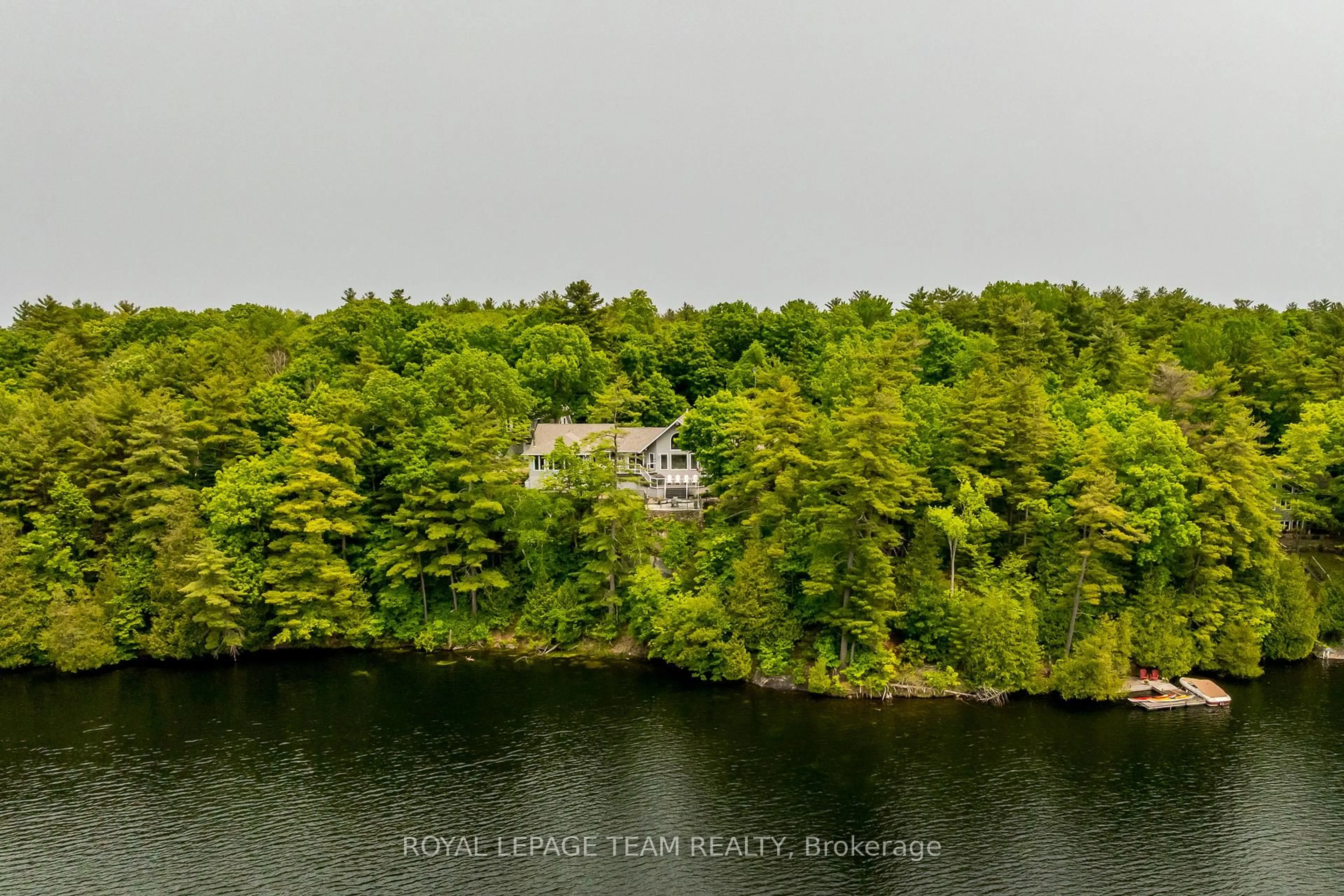 A pic from outside/outdoor area/front of a property/back of a property/a pic from drone, water/lake/river/ocean view for 164a Deans Island Rd, Rideau Lakes Ontario K0G 1E0