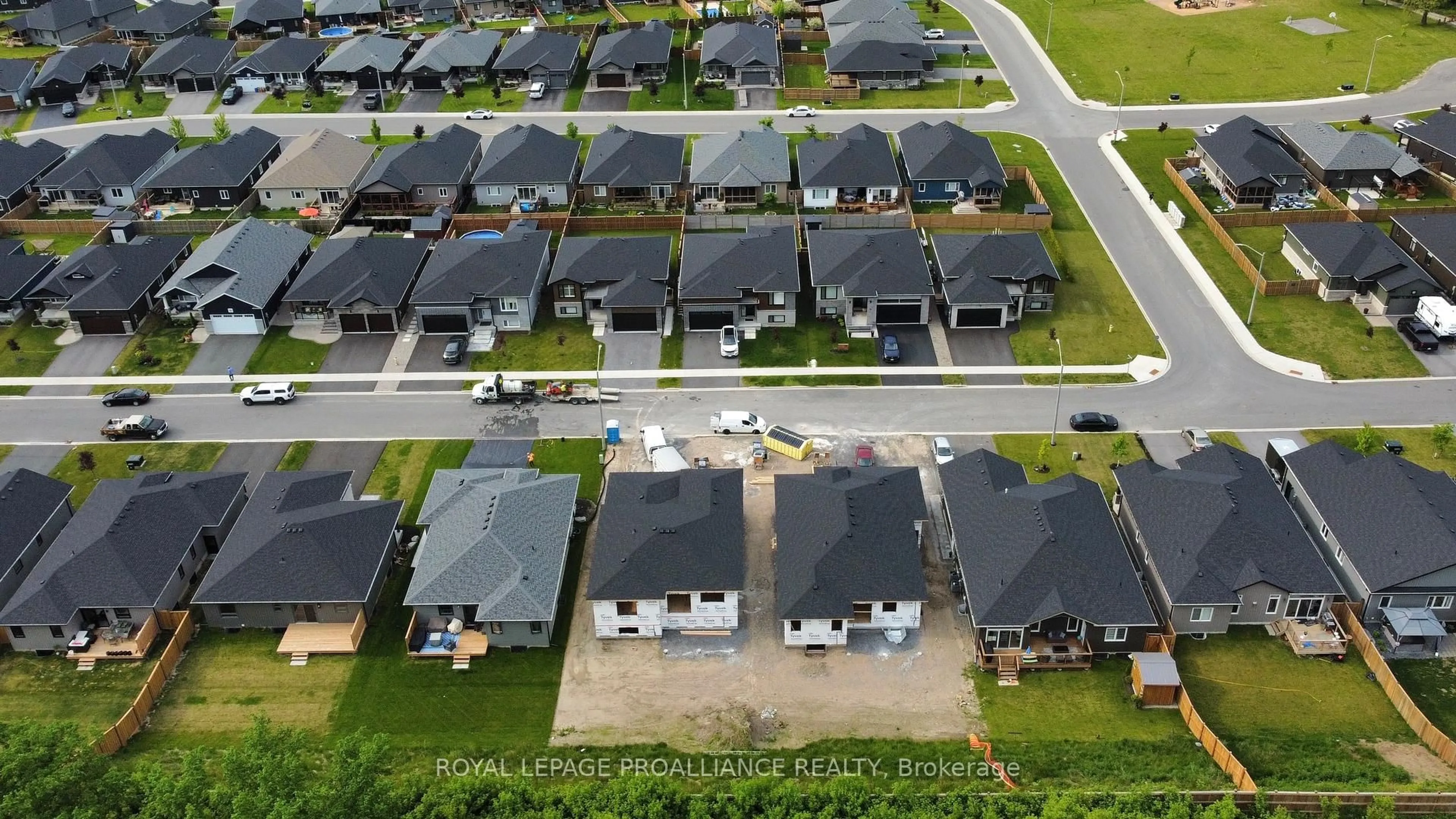 A pic from outside/outdoor area/front of a property/back of a property/a pic from drone, street for 27 Schmidt Way, Quinte West Ontario K8V 0L5