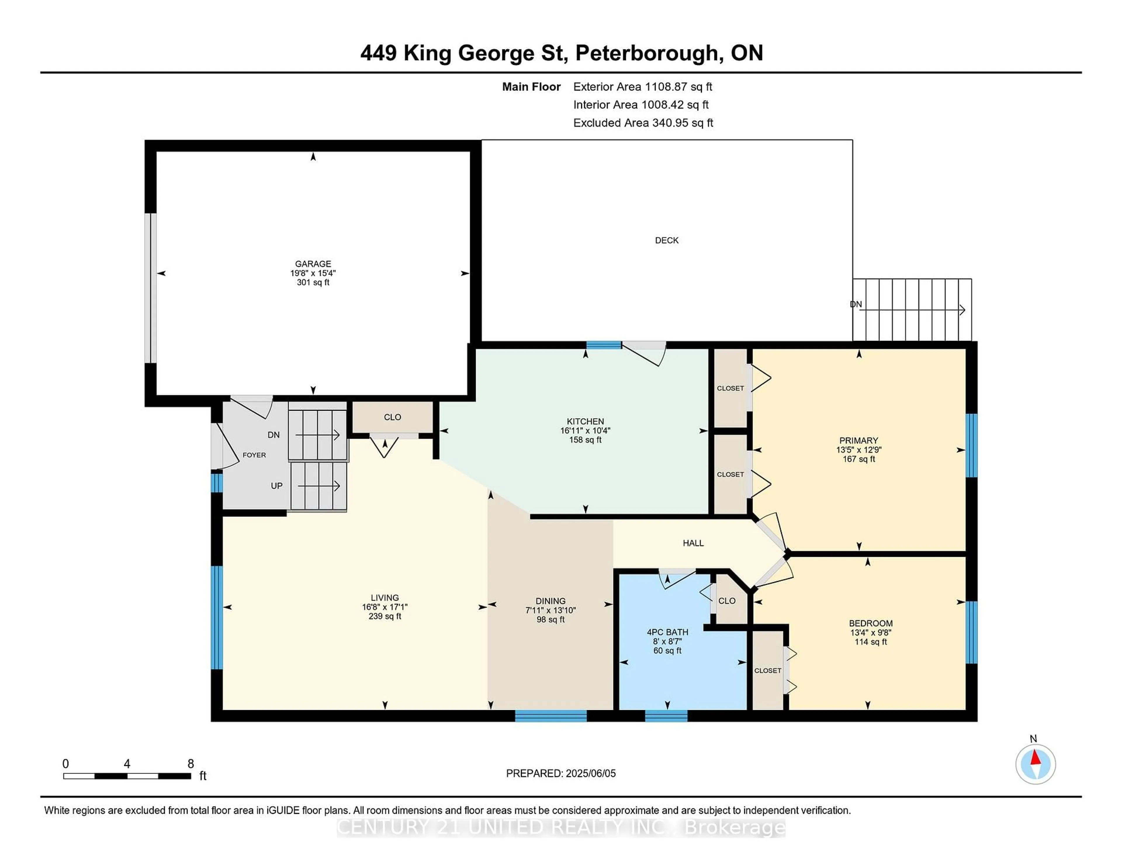 Floor plan for 449 King George St, Peterborough South Ontario K9J 1S2