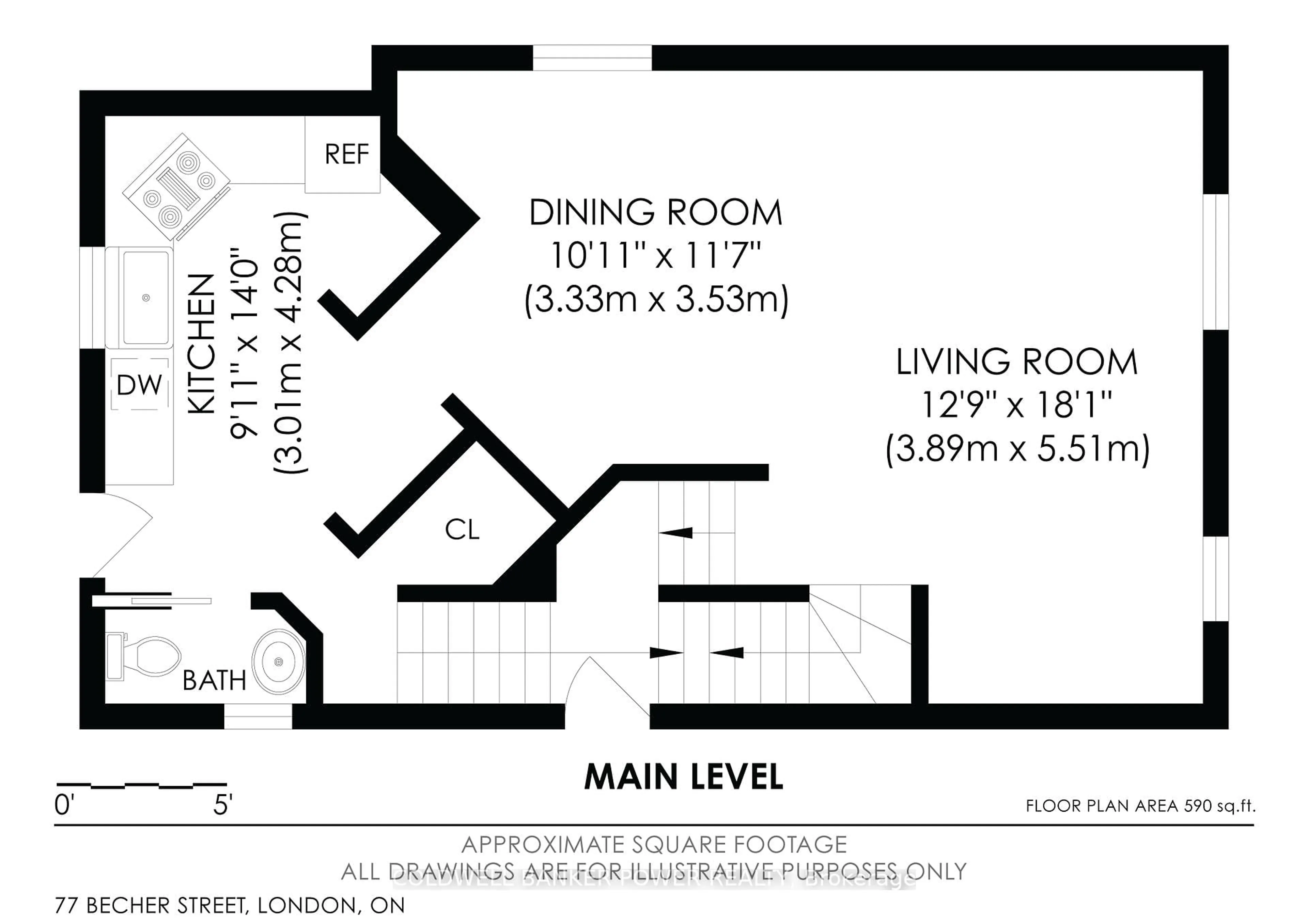 Floor plan for 77 Becher St, London South Ontario N6C 1A6