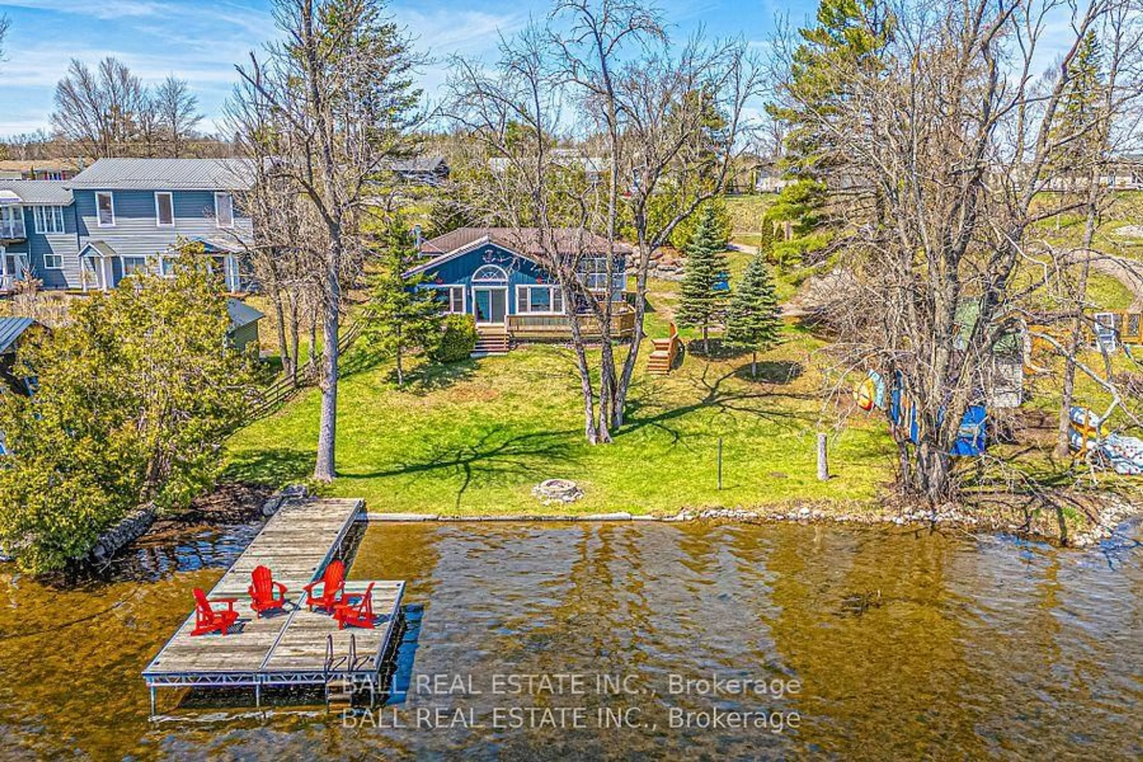 A pic from outside/outdoor area/front of a property/back of a property/a pic from drone, water/lake/river/ocean view for 1851 Young's Point Rd, Smith-Ennismore-Lakefield Ontario K0L 2H0