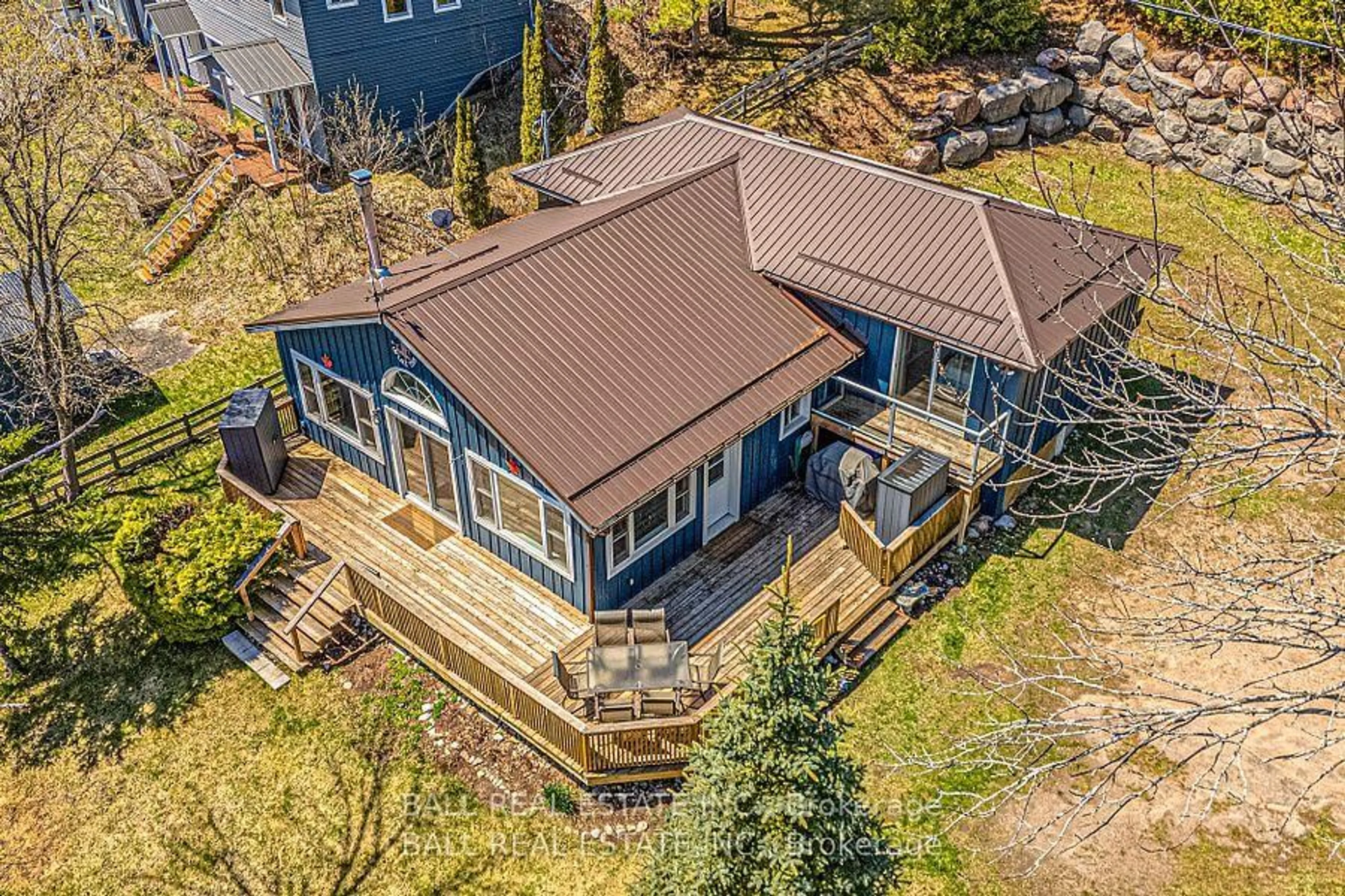 A pic from outside/outdoor area/front of a property/back of a property/a pic from drone, water/lake/river/ocean view for 1851 Young's Point Rd, Smith-Ennismore-Lakefield Ontario K0L 2H0