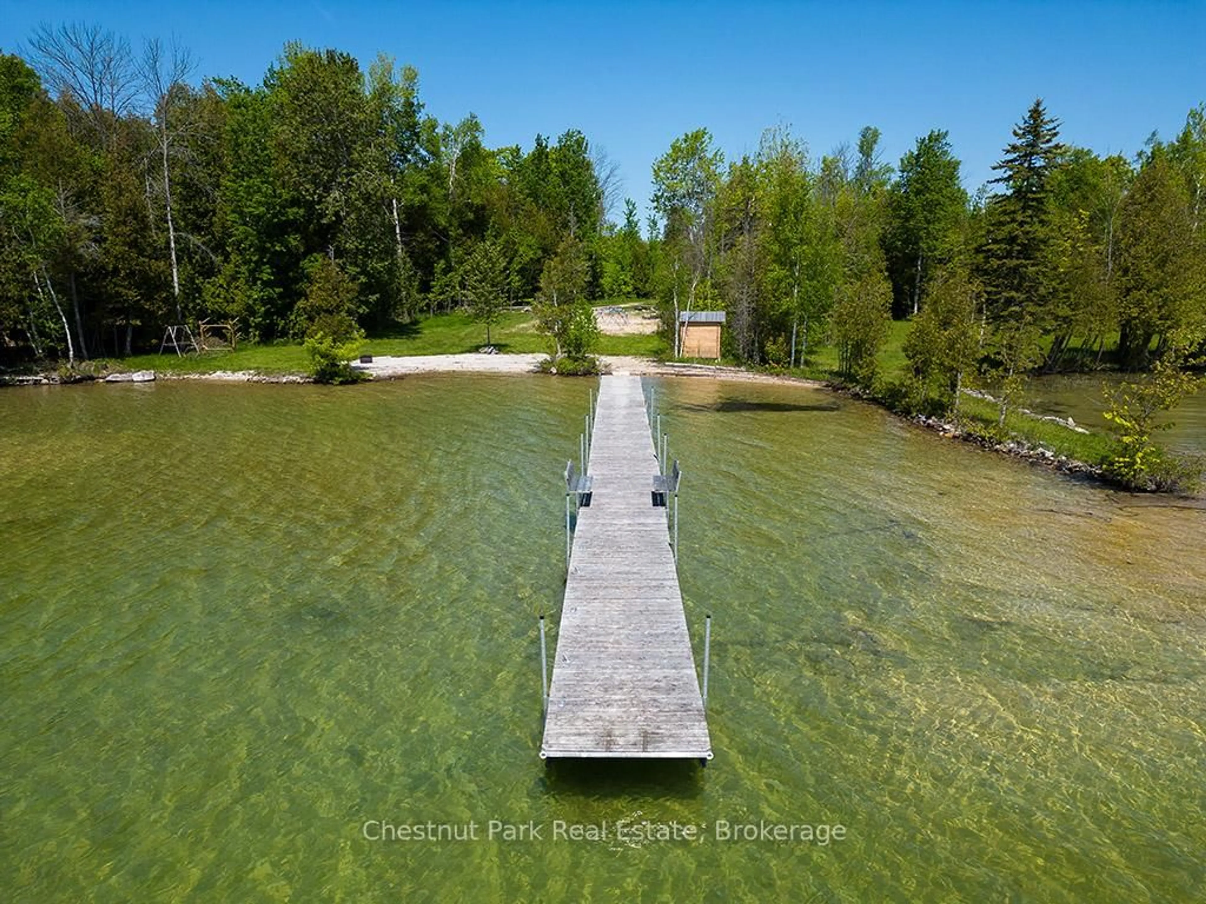 A pic from outside/outdoor area/front of a property/back of a property/a pic from drone, water/lake/river/ocean view for 282 Mar Sdrd, South Bruce Peninsula Ontario N0H 2T0