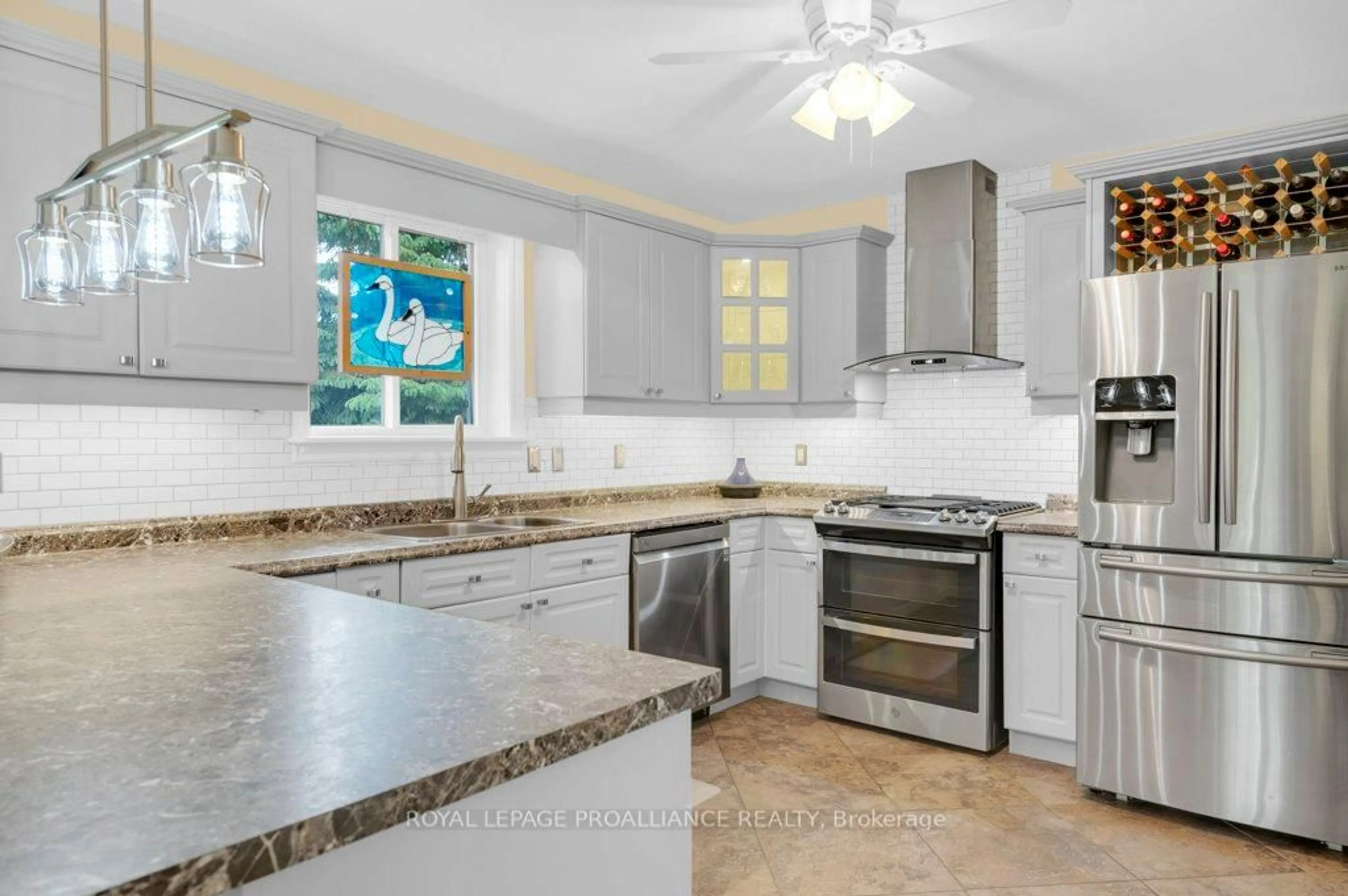 Open concept kitchen, ceramic/tile floor for 16350 Hwy 2, Brighton Ontario K8V 5P7