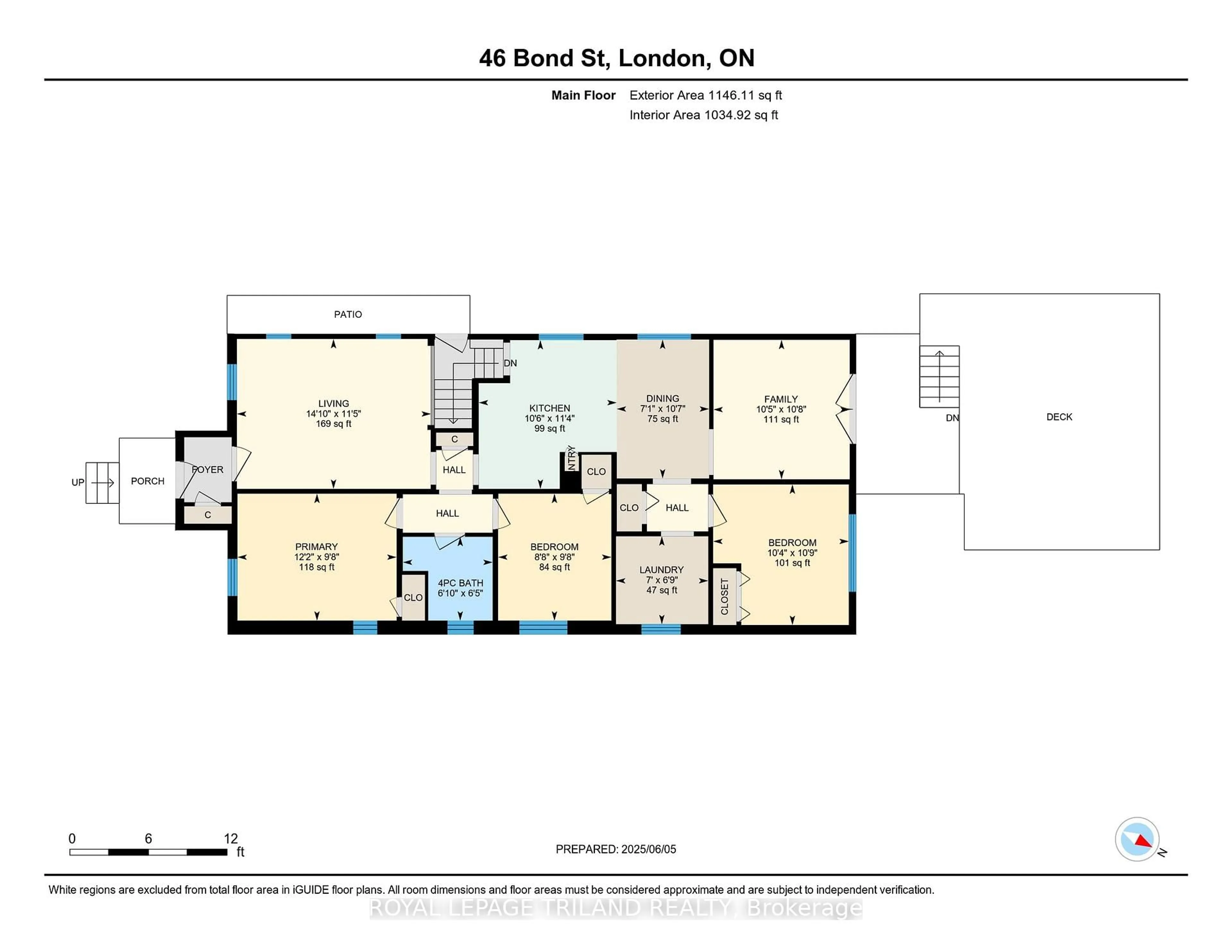 Floor plan for 46 Bond St, London South Ontario N6C 1W3