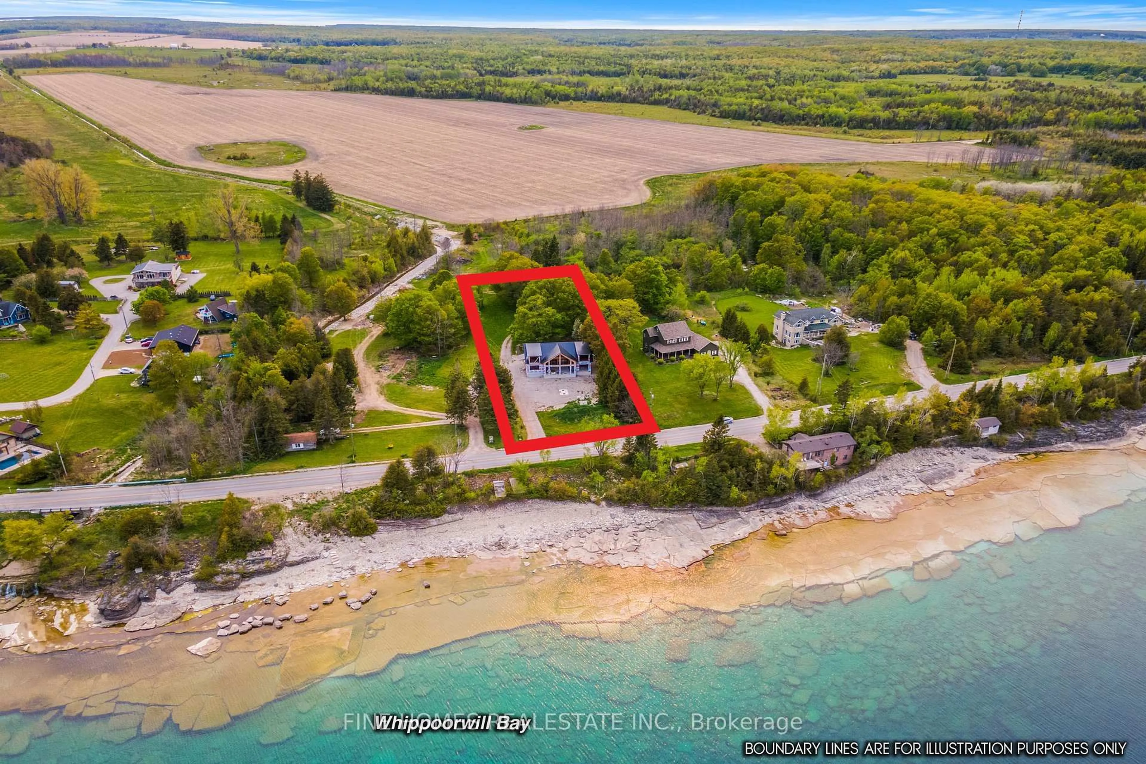 A pic from outside/outdoor area/front of a property/back of a property/a pic from drone, water/lake/river/ocean view for 243 Isthmus Bay Rd, Northern Bruce Peninsula Ontario N0H 1W0