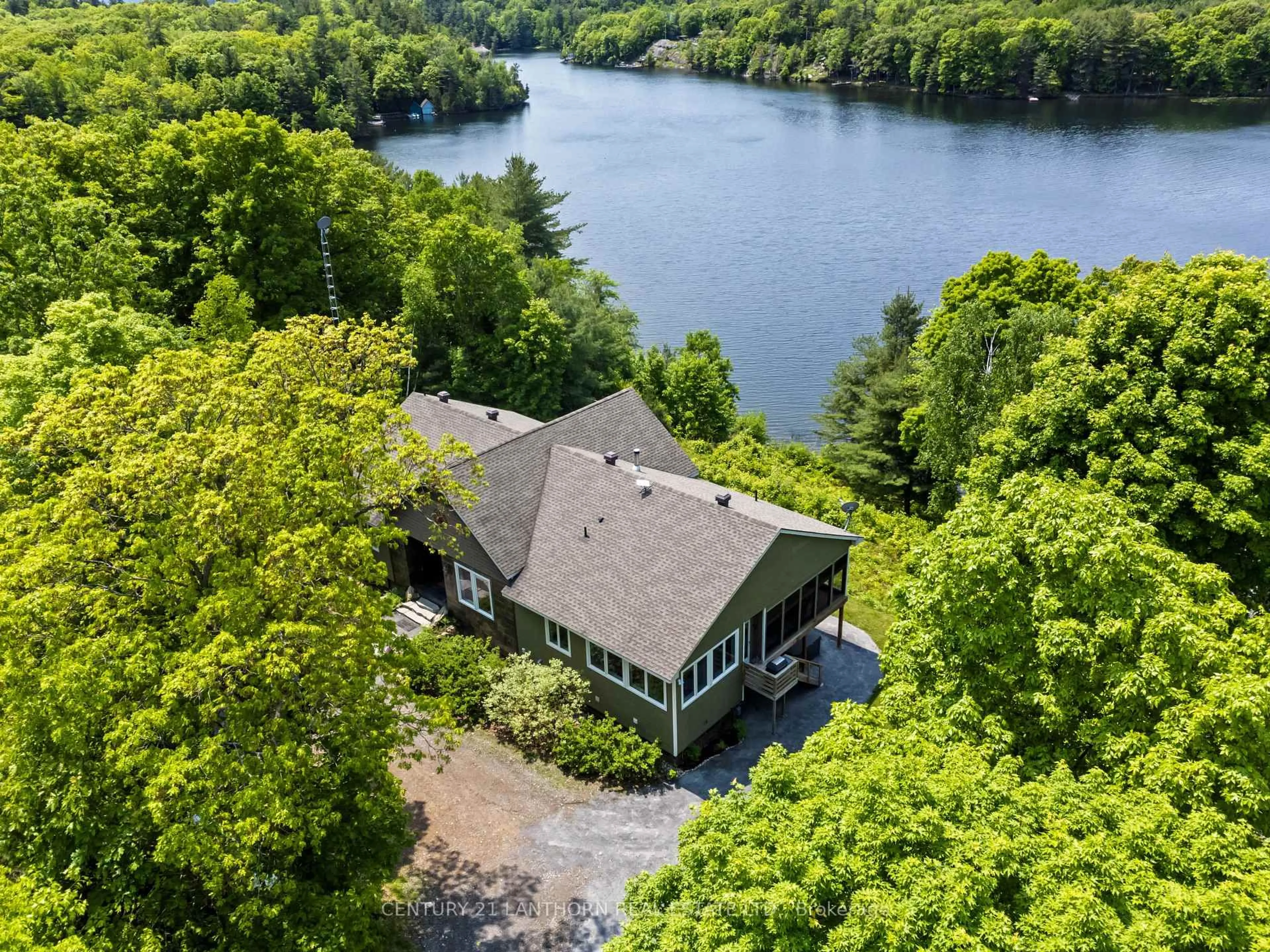 A pic from outside/outdoor area/front of a property/back of a property/a pic from drone, water/lake/river/ocean view for 32 Forest Breeze Lane, Rideau Lakes Ontario K0G 1E0