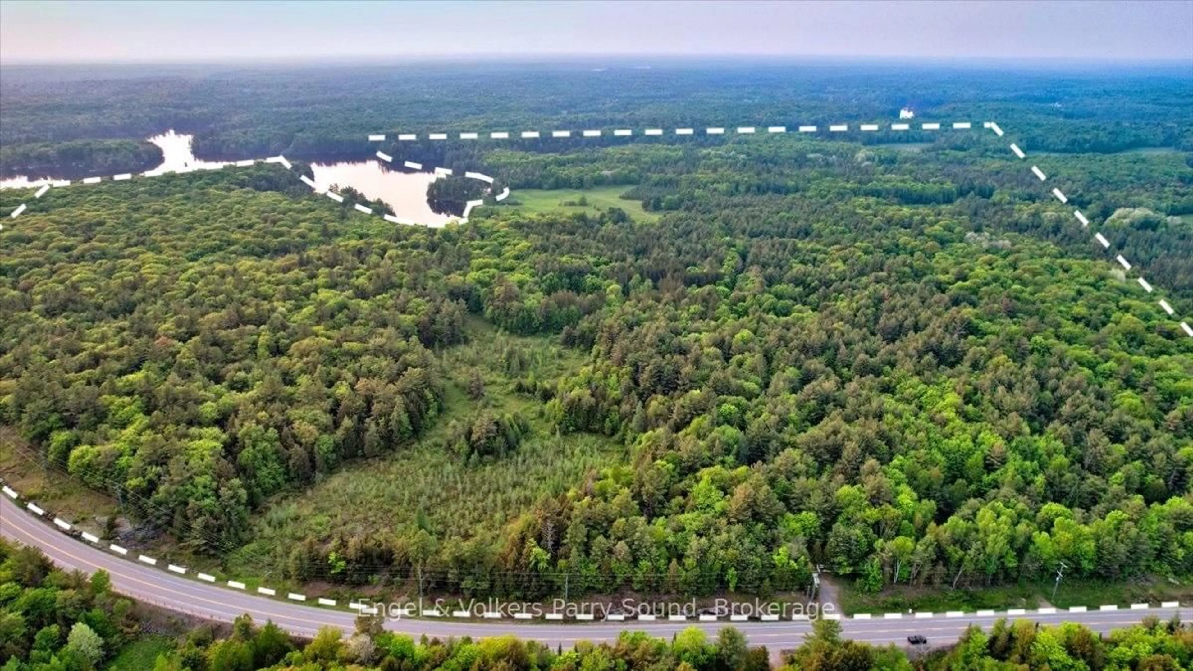 A pic from outside/outdoor area/front of a property/back of a property/a pic from drone, forest/trees view for 53 Birdwood Lane, McDougall Ontario P2A 2W7