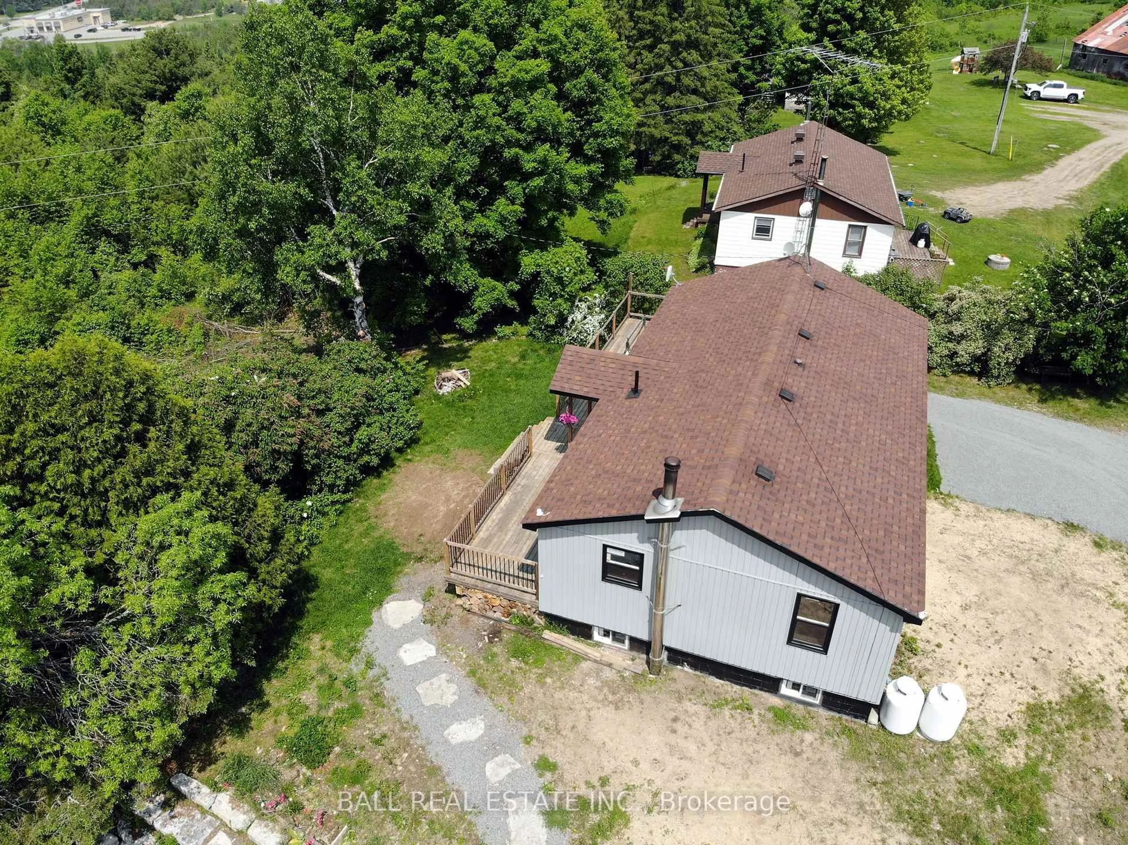 A pic from outside/outdoor area/front of a property/back of a property/a pic from drone, building for 99 Moore Lane, Bancroft Ontario K0L 1C0