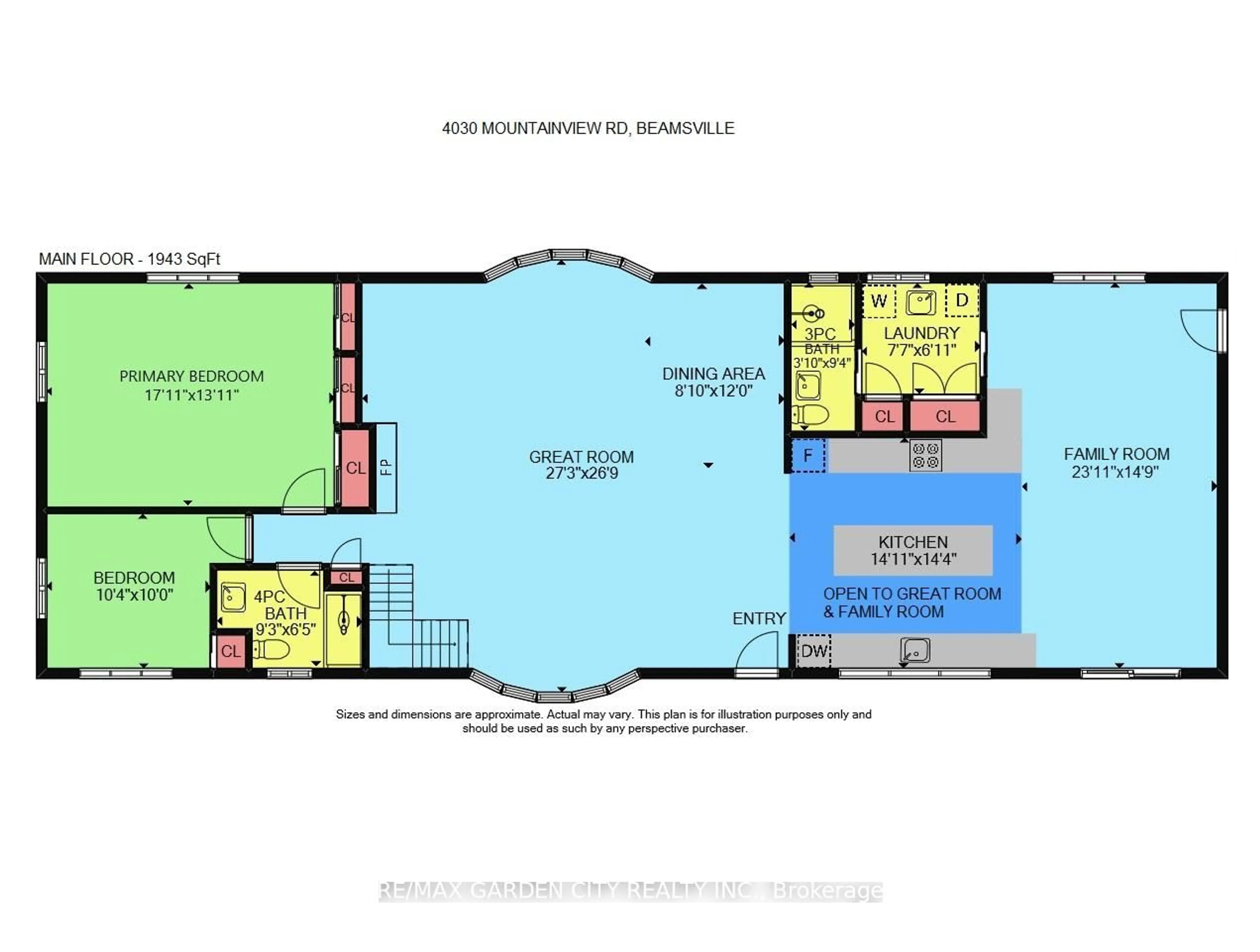 Floor plan for 4030 MOUNTAINVIEW Rd, Lincoln Ontario L3J 2C8