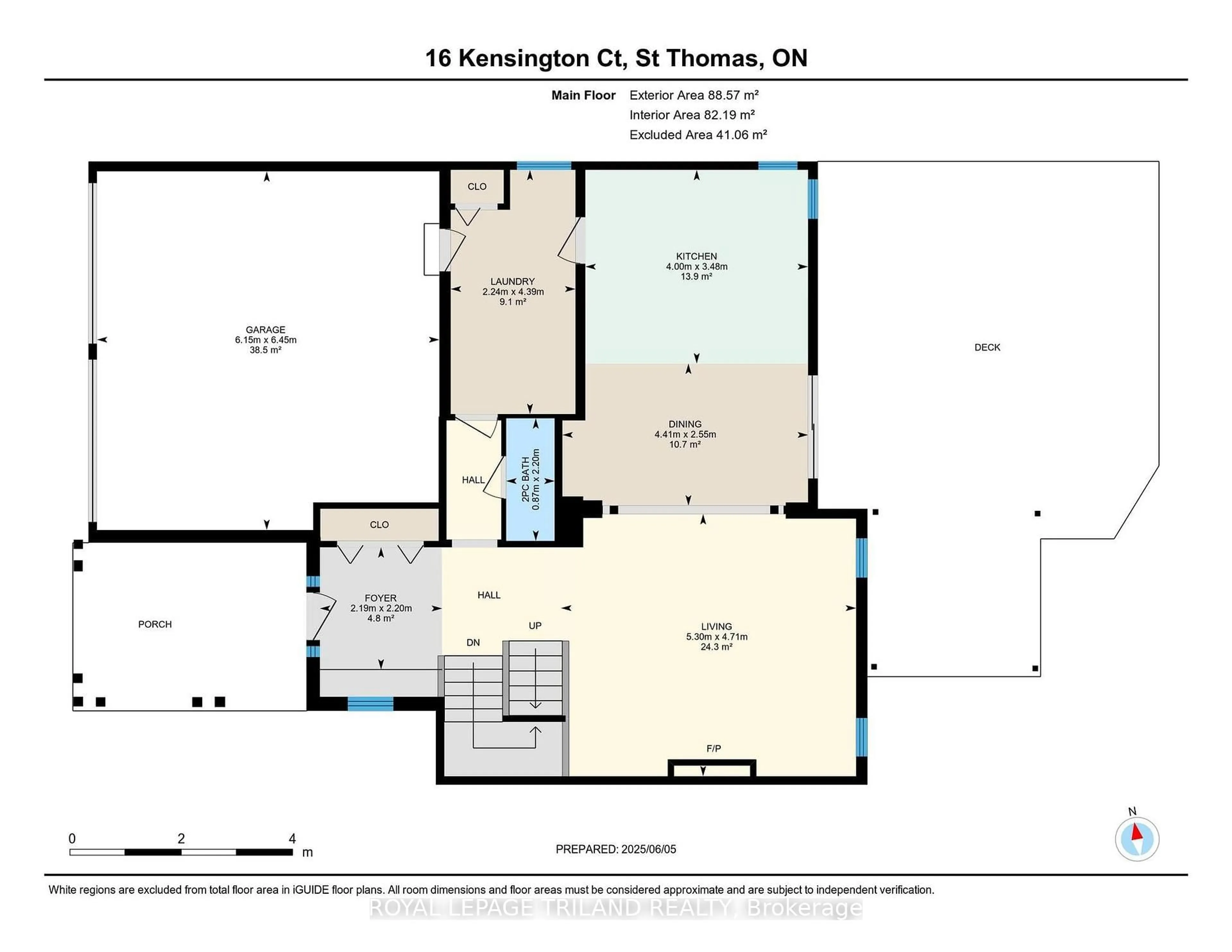 Floor plan for 16 Kensington Crt, St. Thomas Ontario N5R 0A3