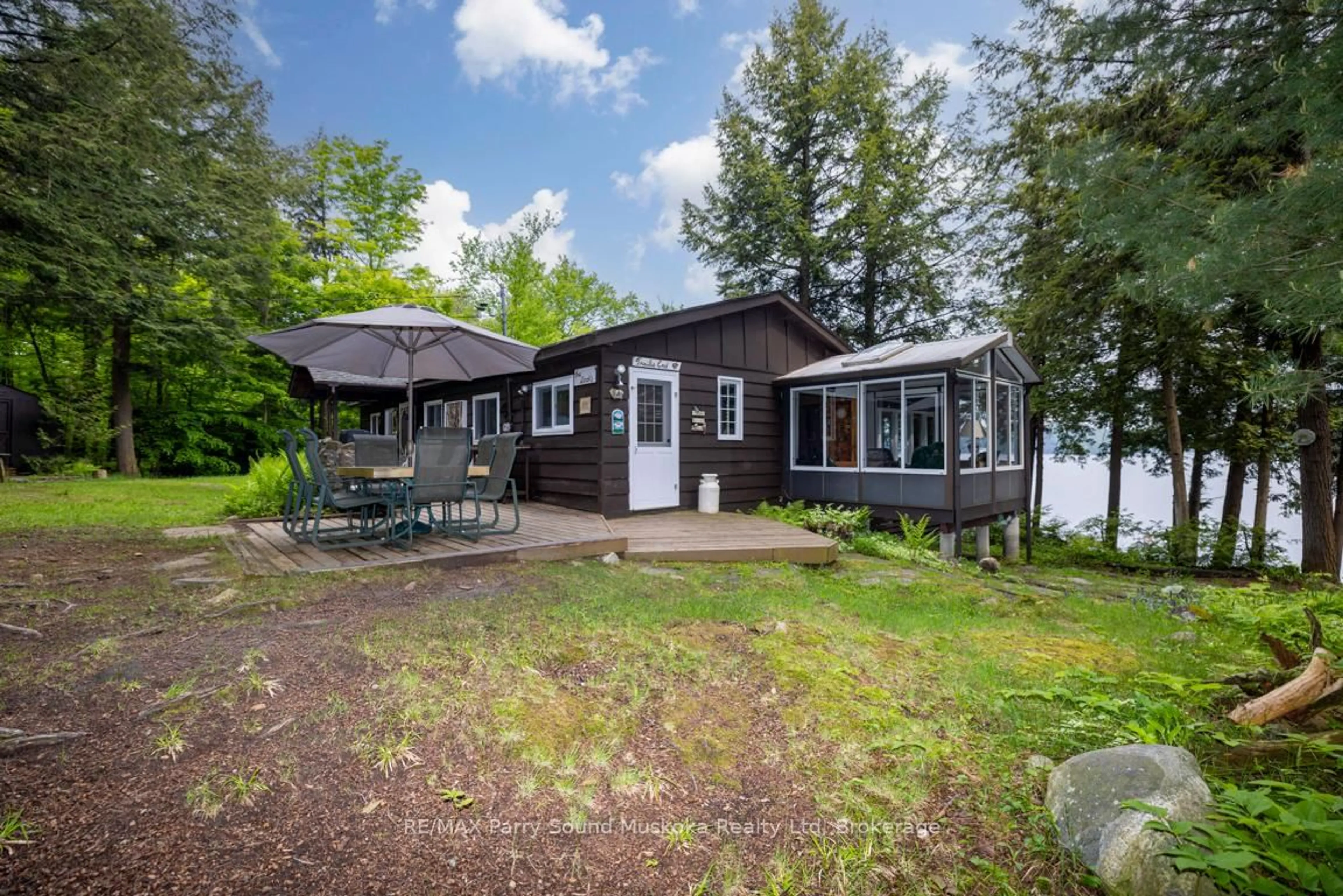 Patio, water/lake/river/ocean view for 91 Haystead Bay Rd, Seguin Ontario P2A 0B2
