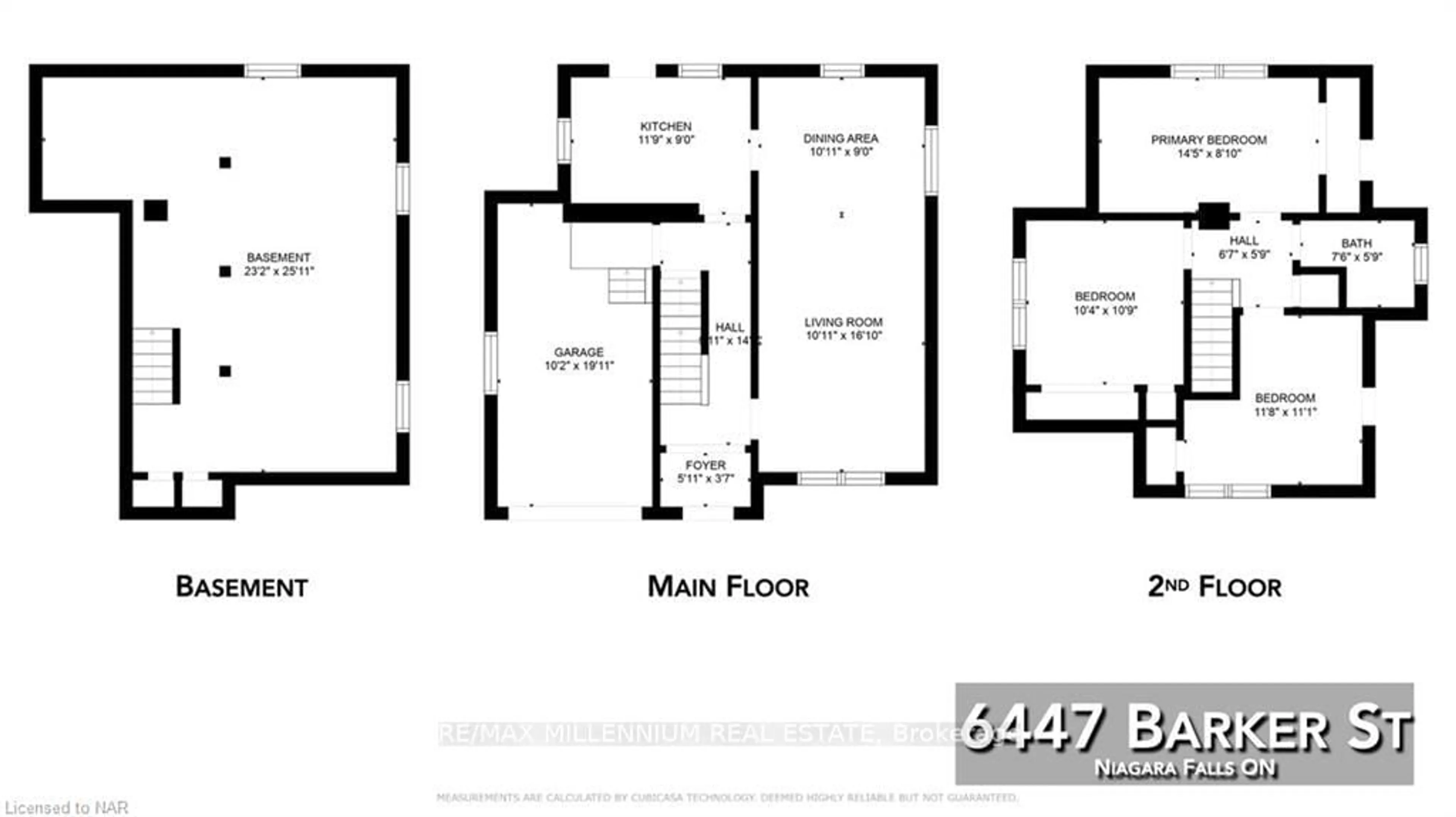 Floor plan for 6447 BARKER St, Niagara Falls Ontario L2G 1Y6