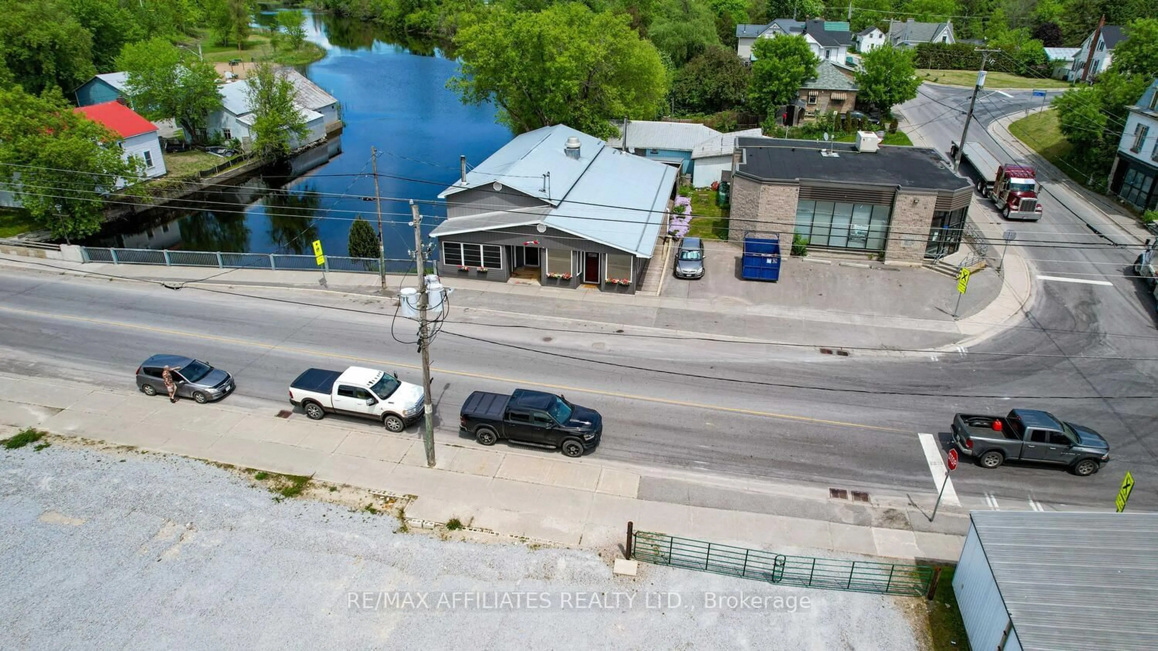 A pic from outside/outdoor area/front of a property/back of a property/a pic from drone, water/lake/river/ocean view for 45 George St, Lanark Ontario K0G 1K0