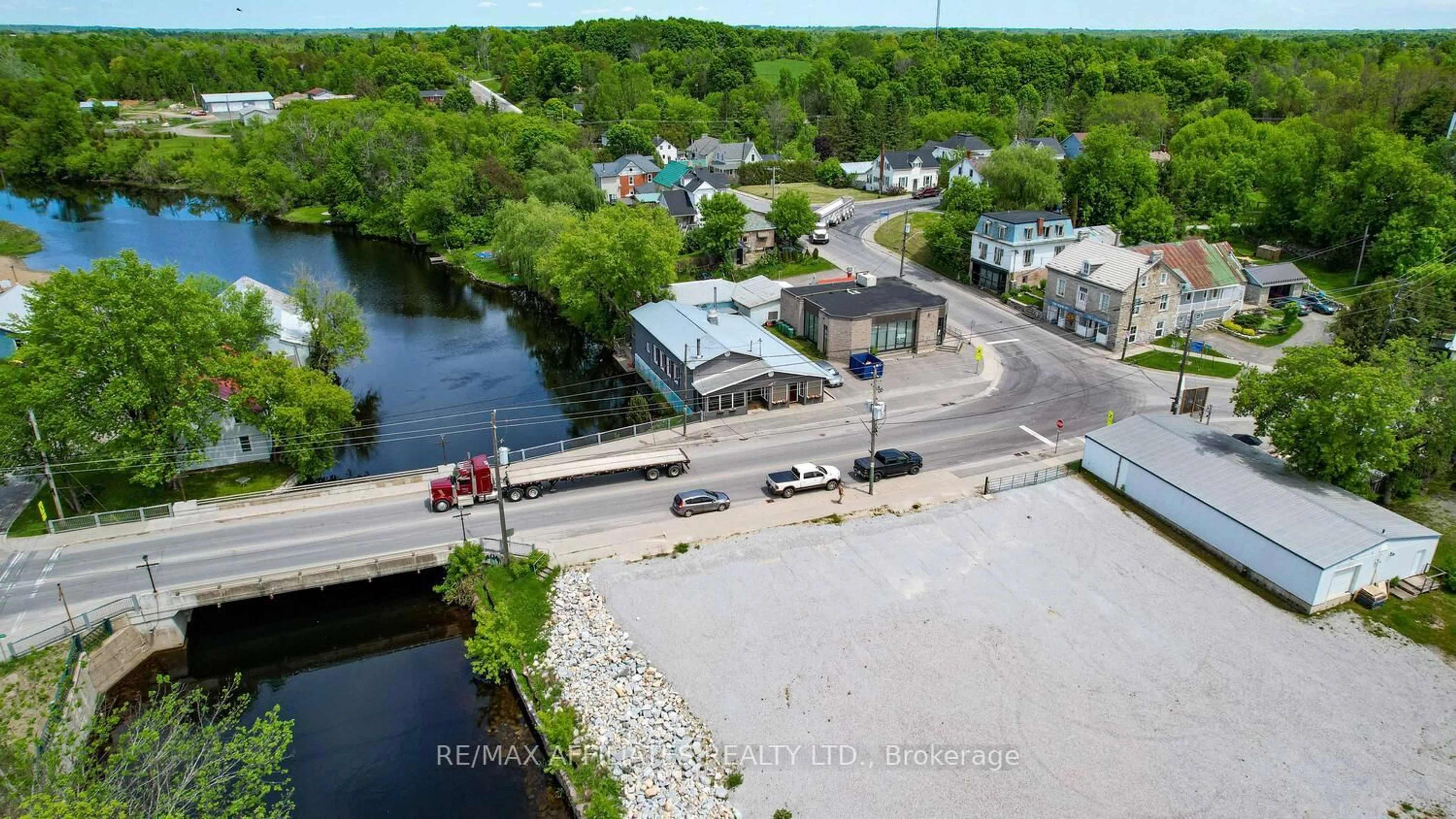 A pic from outside/outdoor area/front of a property/back of a property/a pic from drone, water/lake/river/ocean view for 45 George St, Lanark Ontario K0G 1K0