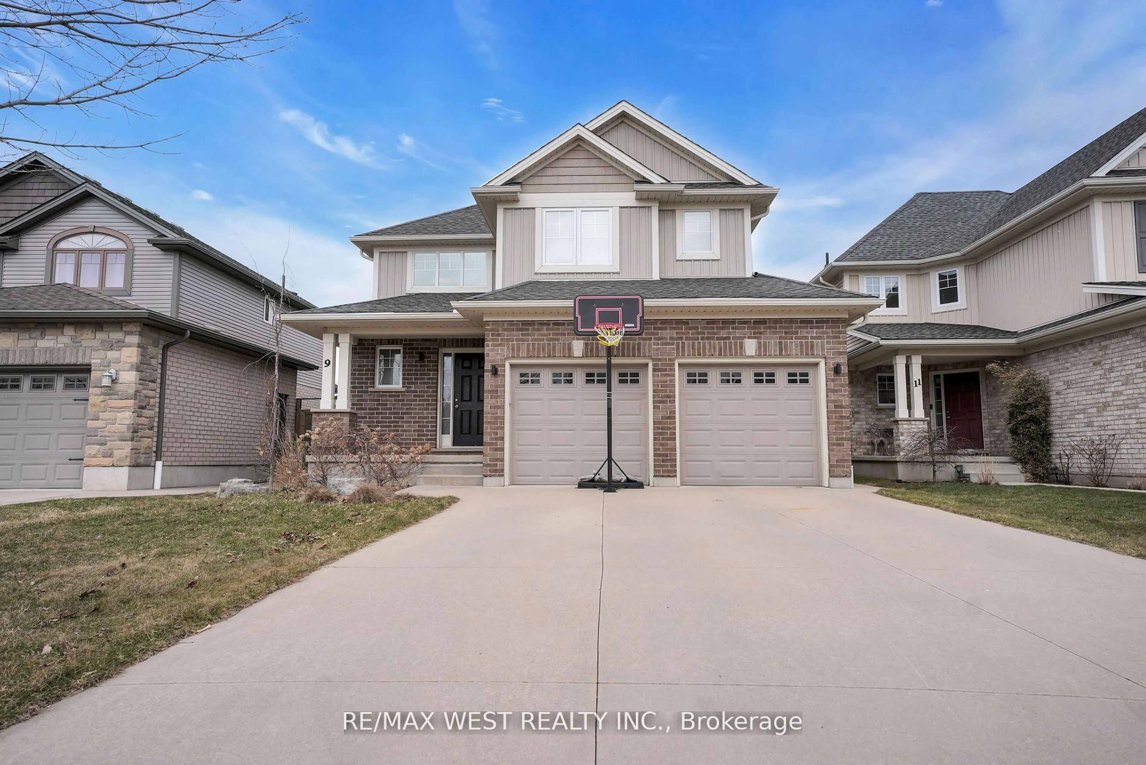 Home with brick exterior material, street for 9 Noble Lane, St. Thomas Ontario N5R 5M9