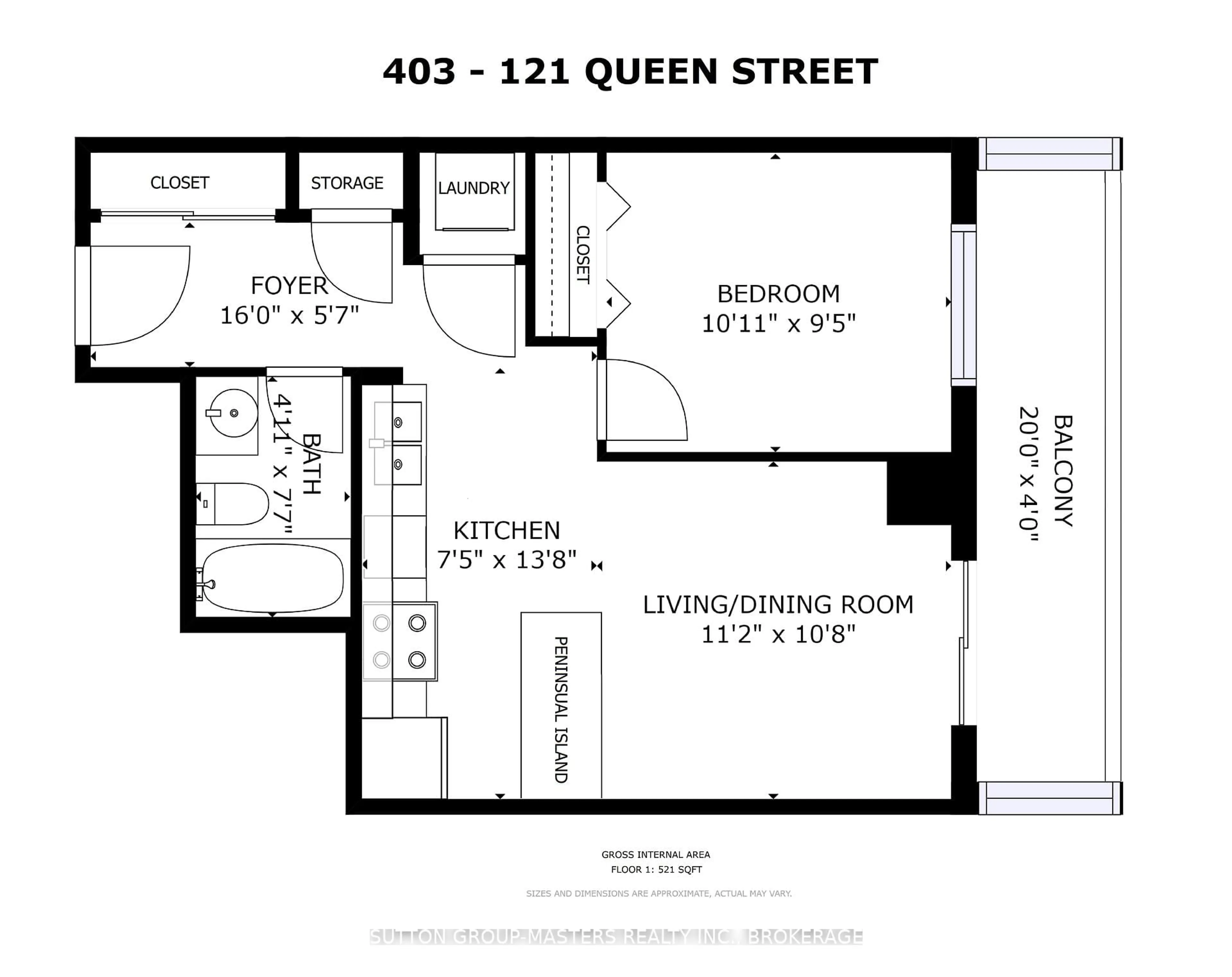 Floor plan for 121 Queen St #403, Kingston Ontario K7K 0G6