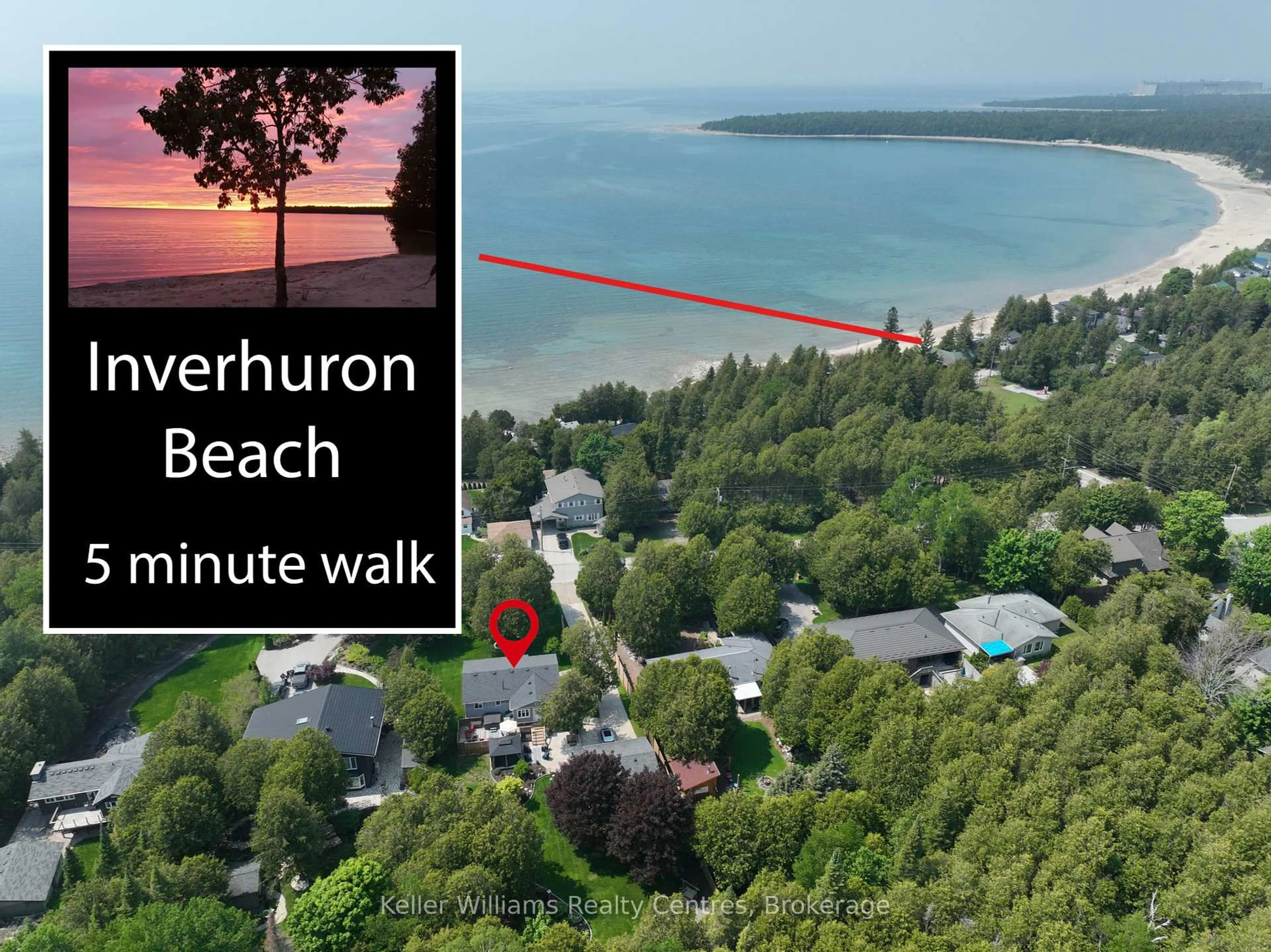 A pic from outside/outdoor area/front of a property/back of a property/a pic from drone, water/lake/river/ocean view for 57 Victoria St, Kincardine Ontario N0G 2T0