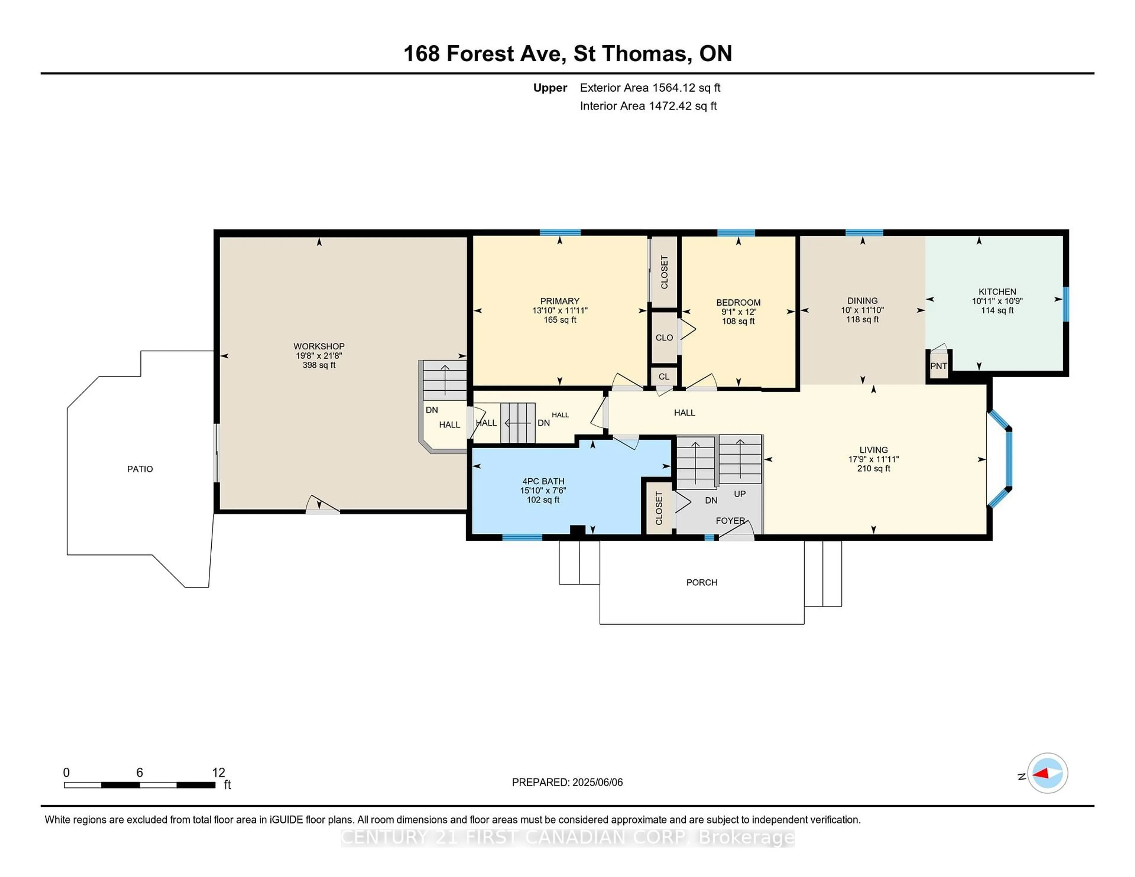Floor plan for 168 Forest Ave, St. Thomas Ontario N5R 2K2