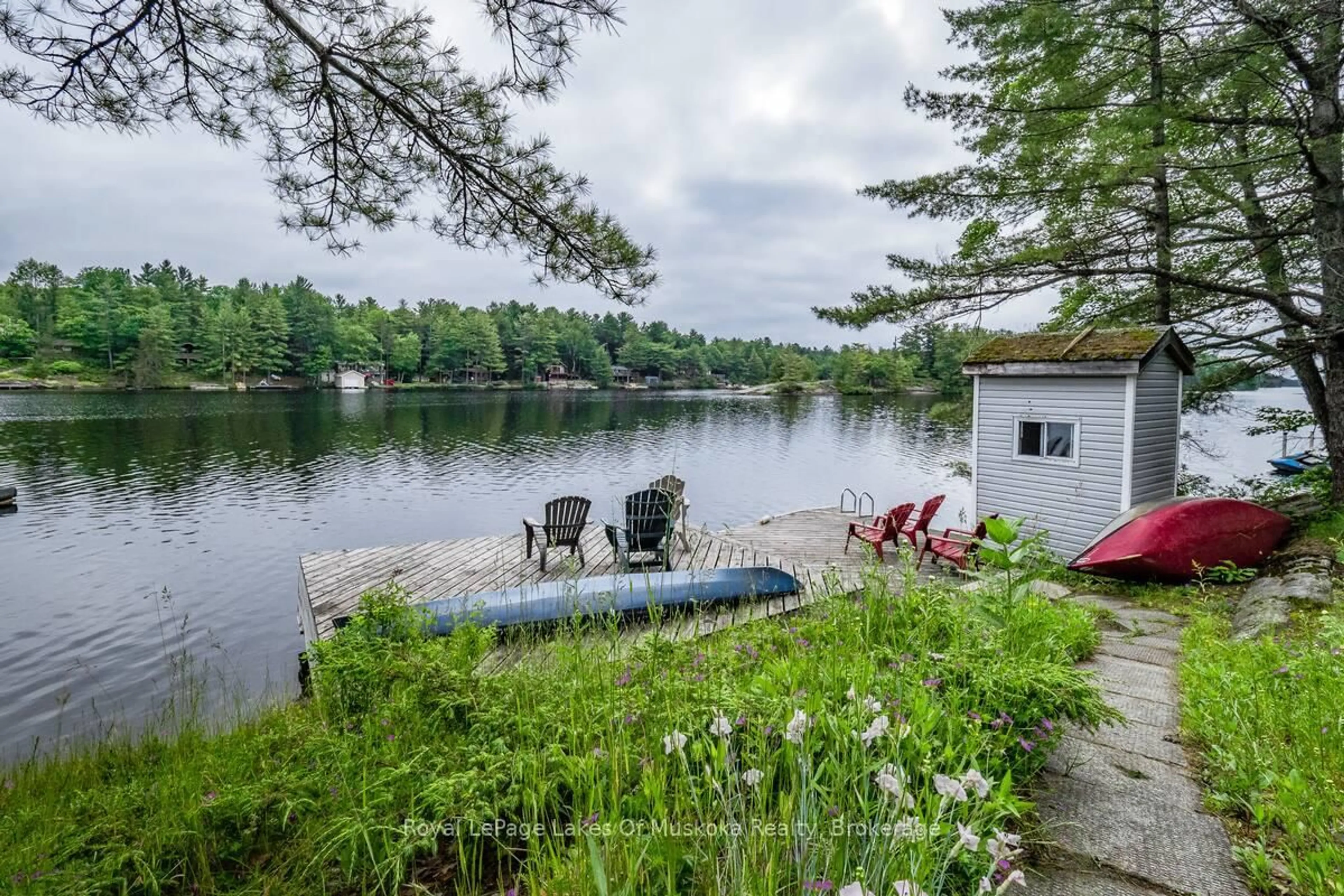 Patio, water/lake/river/ocean view for 49 Pinetree Rd, Gravenhurst Ontario P1P 1R2