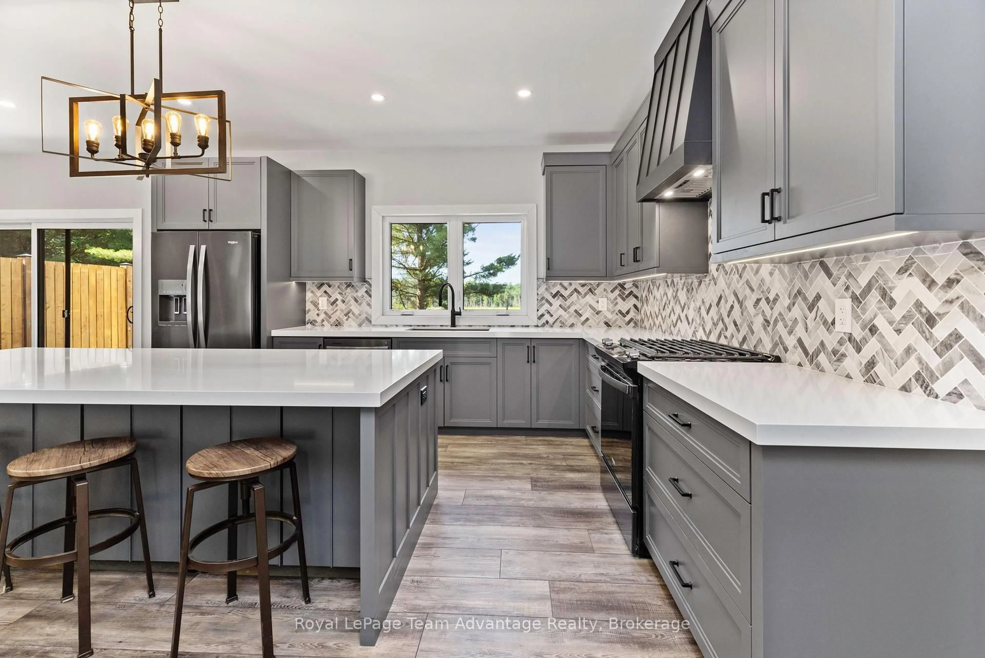 Contemporary kitchen, ceramic/tile floor for 4 Old Carling Rd, Carling Ontario P0G 1G0