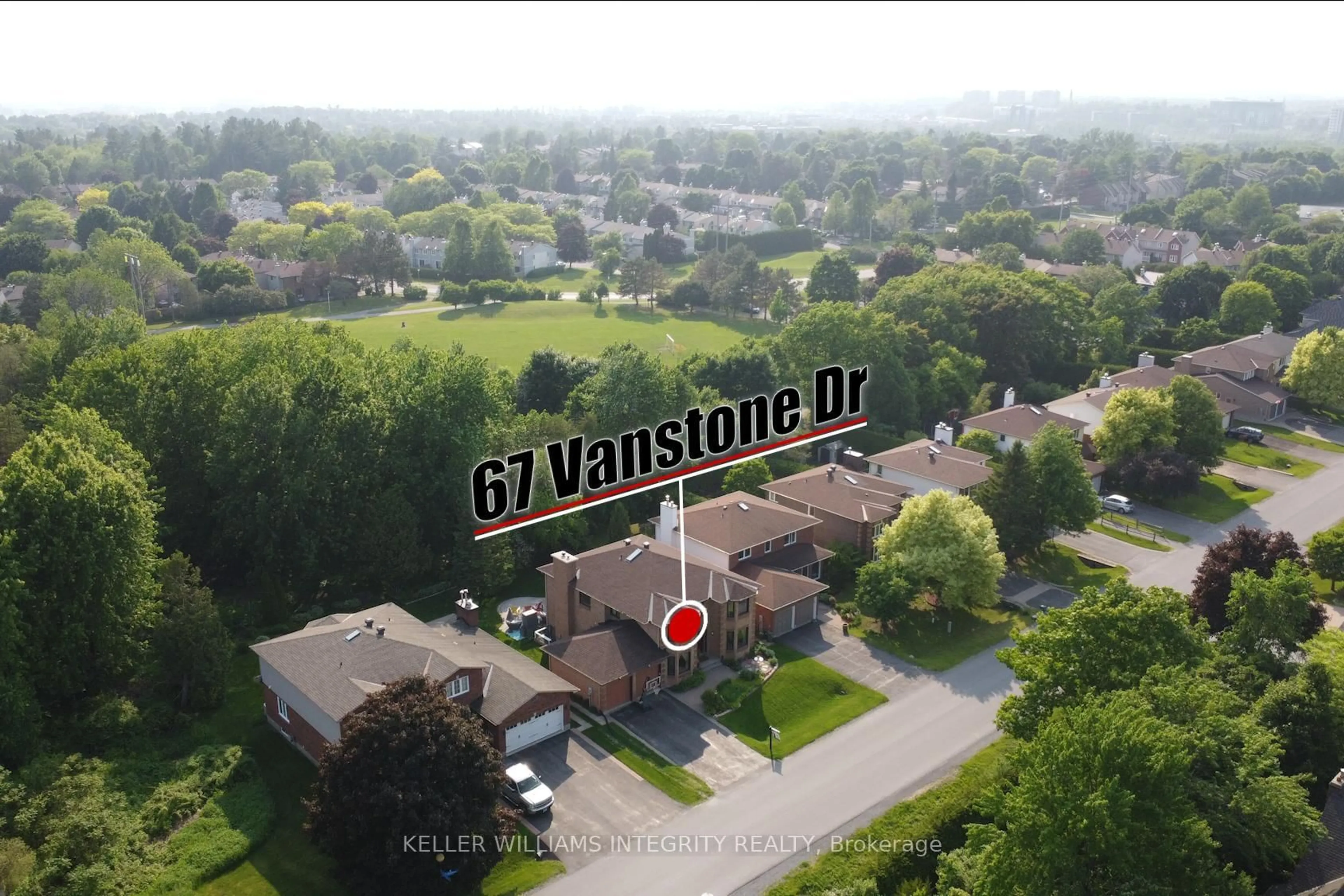 A pic from outside/outdoor area/front of a property/back of a property/a pic from drone, city buildings view from balcony for 67 Vanstone Dr, Ottawa Ontario K2L 1W4