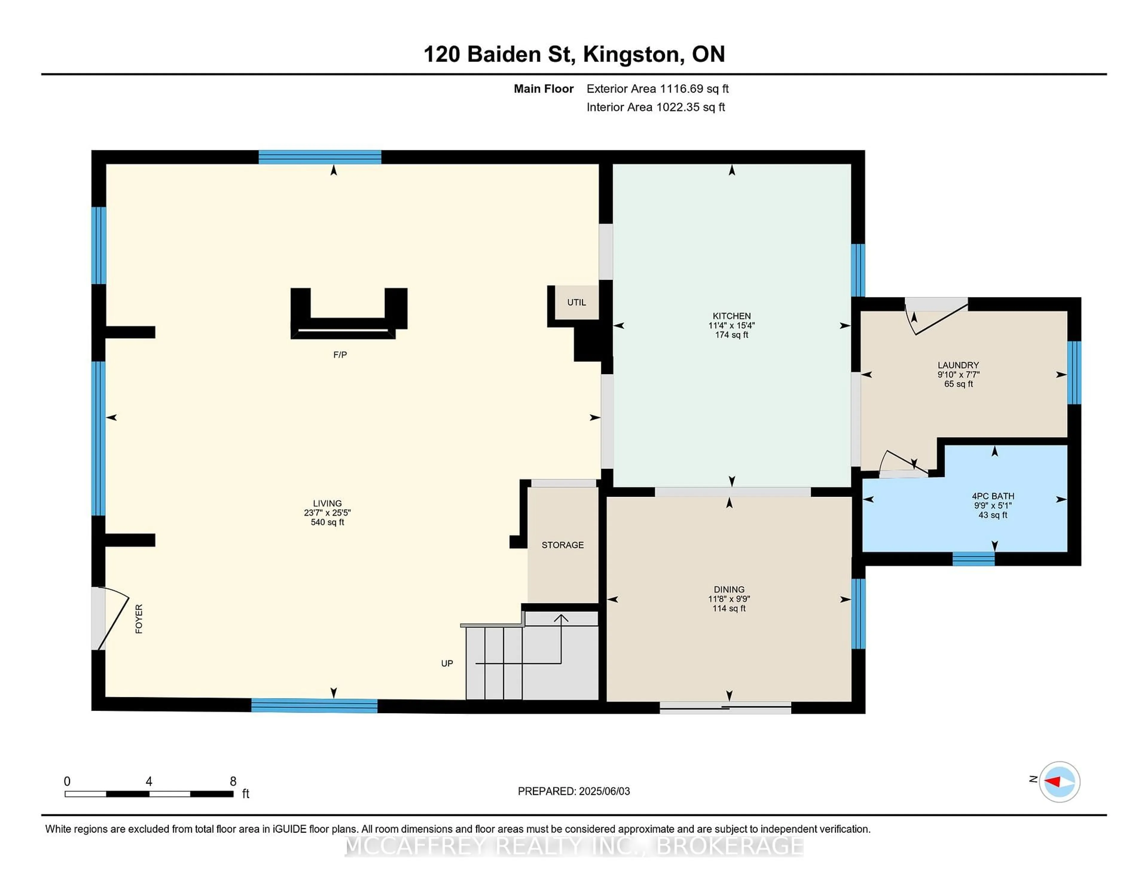 Floor plan for 120 Baiden St, Kingston Ontario K7M 2K3
