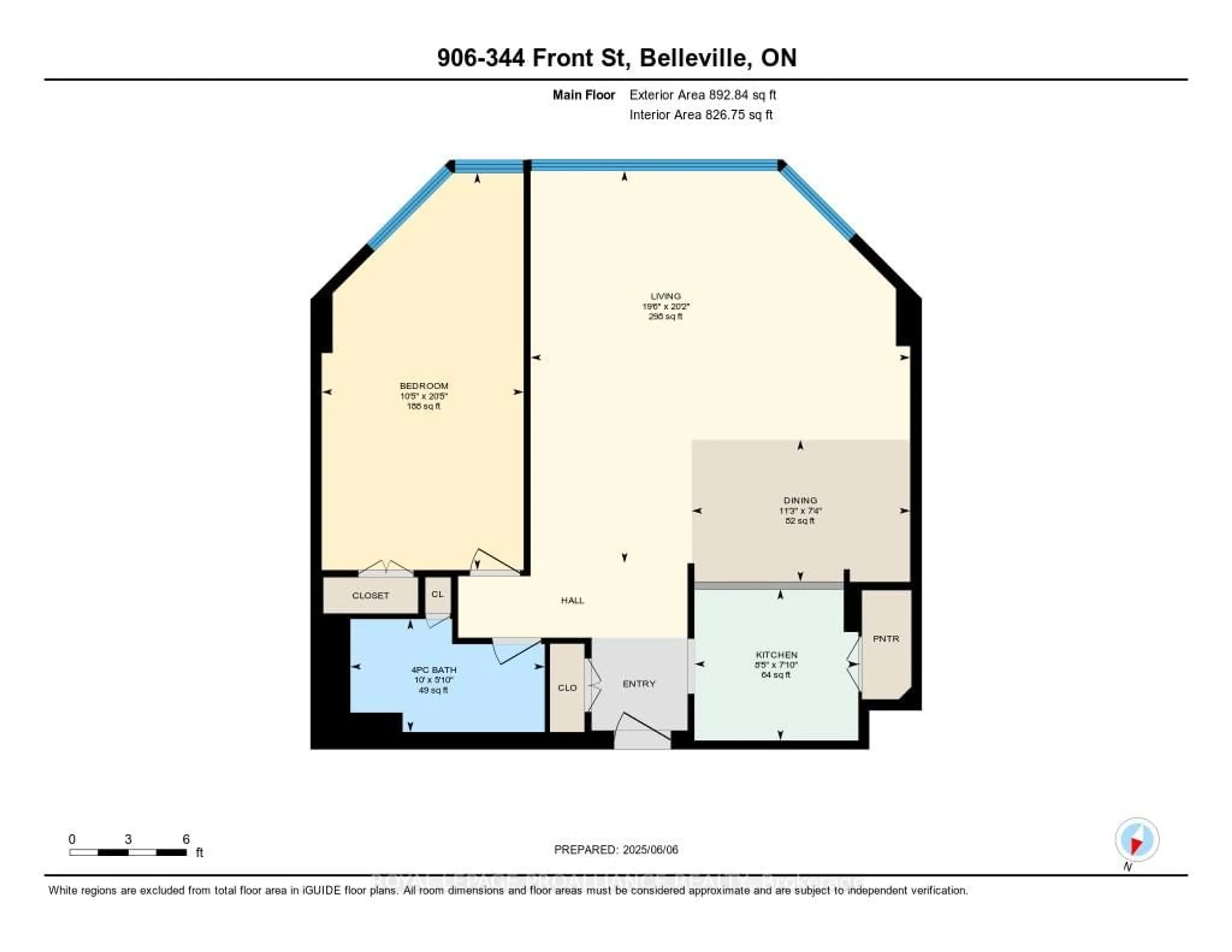Floor plan for 344 Front St #906, Belleville Ontario K8N 5M4