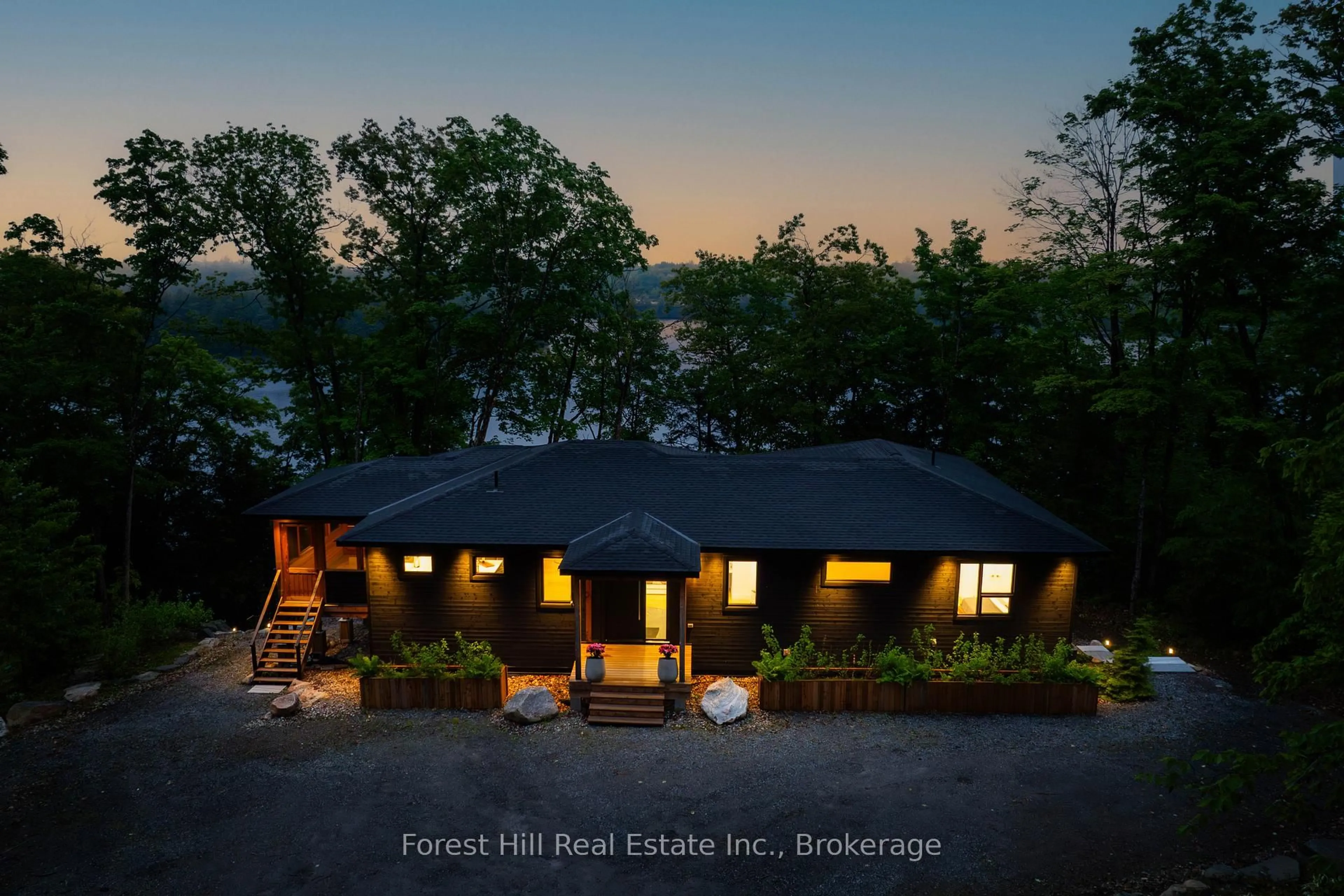 A pic from outside/outdoor area/front of a property/back of a property/a pic from drone, forest/trees view for 22 Long And Winding road Rd, Seguin Ontario P2A 2W8