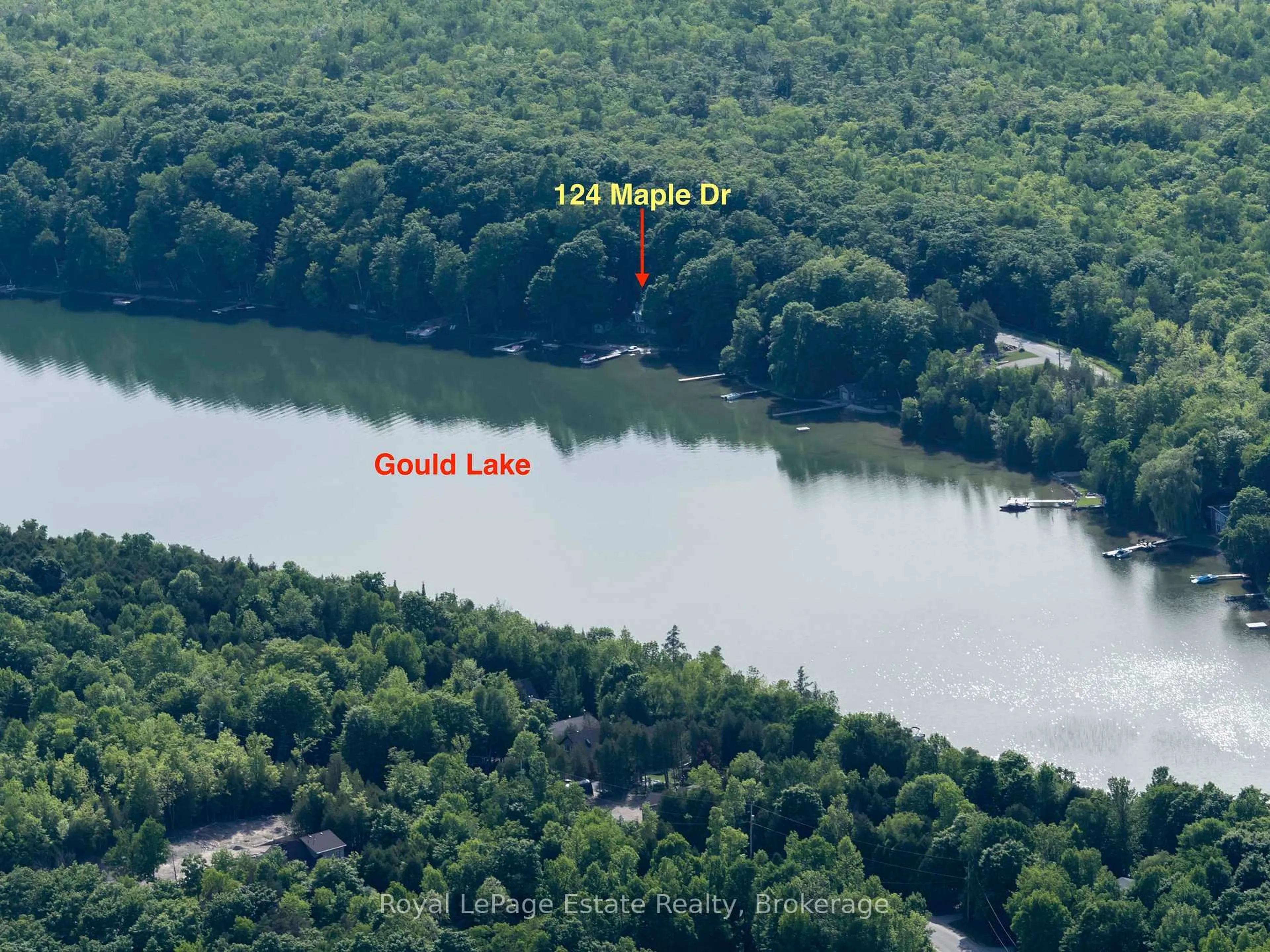 A pic from outside/outdoor area/front of a property/back of a property/a pic from drone, water/lake/river/ocean view for 124 Maple Dr, South Bruce Peninsula Ontario N0H 1A0