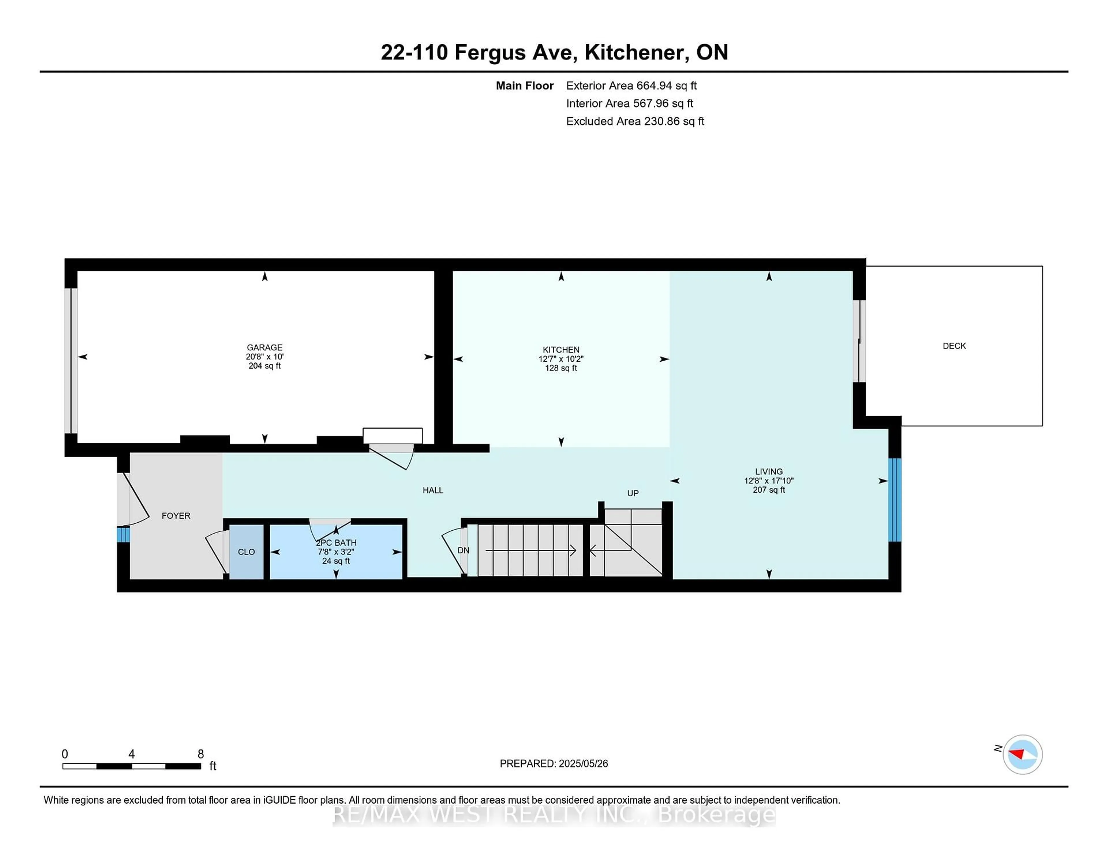 Floor plan for 110 Fergus Ave #22, Kitchener Ontario N2A 0K9