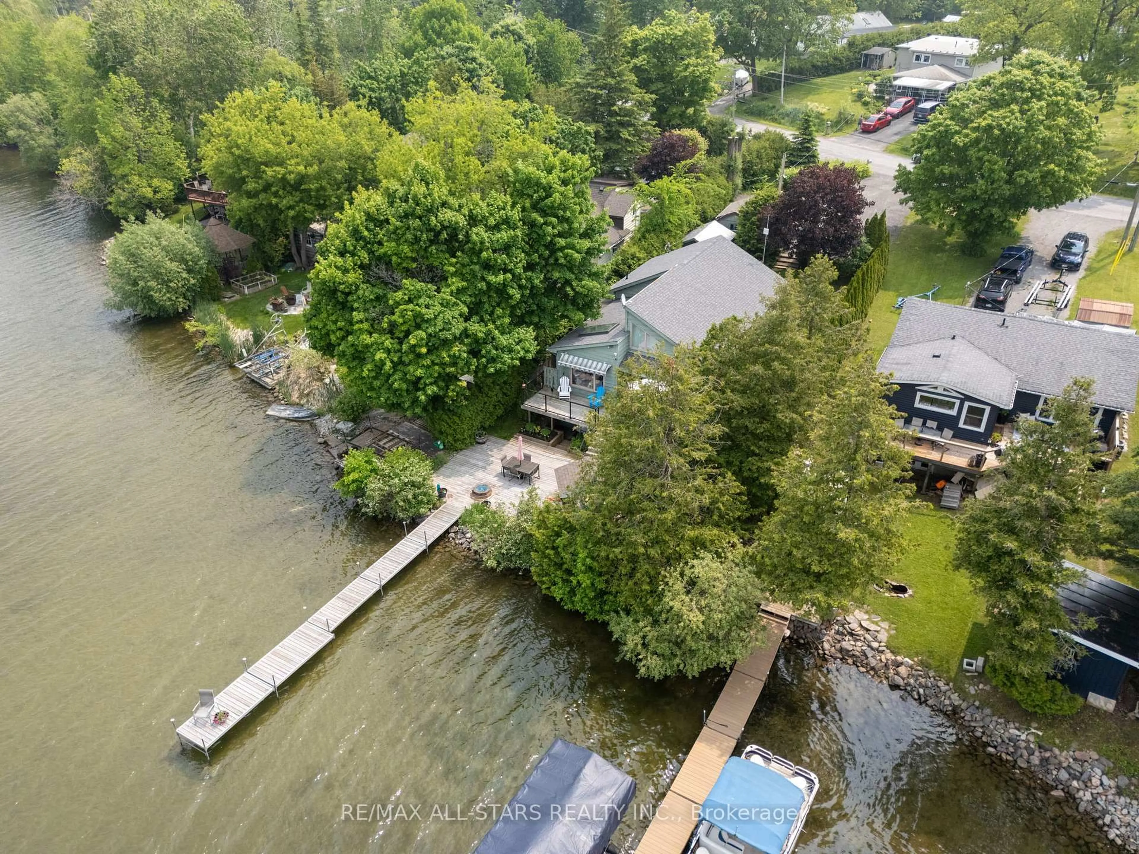 A pic from outside/outdoor area/front of a property/back of a property/a pic from drone, water/lake/river/ocean view for 55 McGill Dr, Kawartha Lakes Ontario L0B 1K0