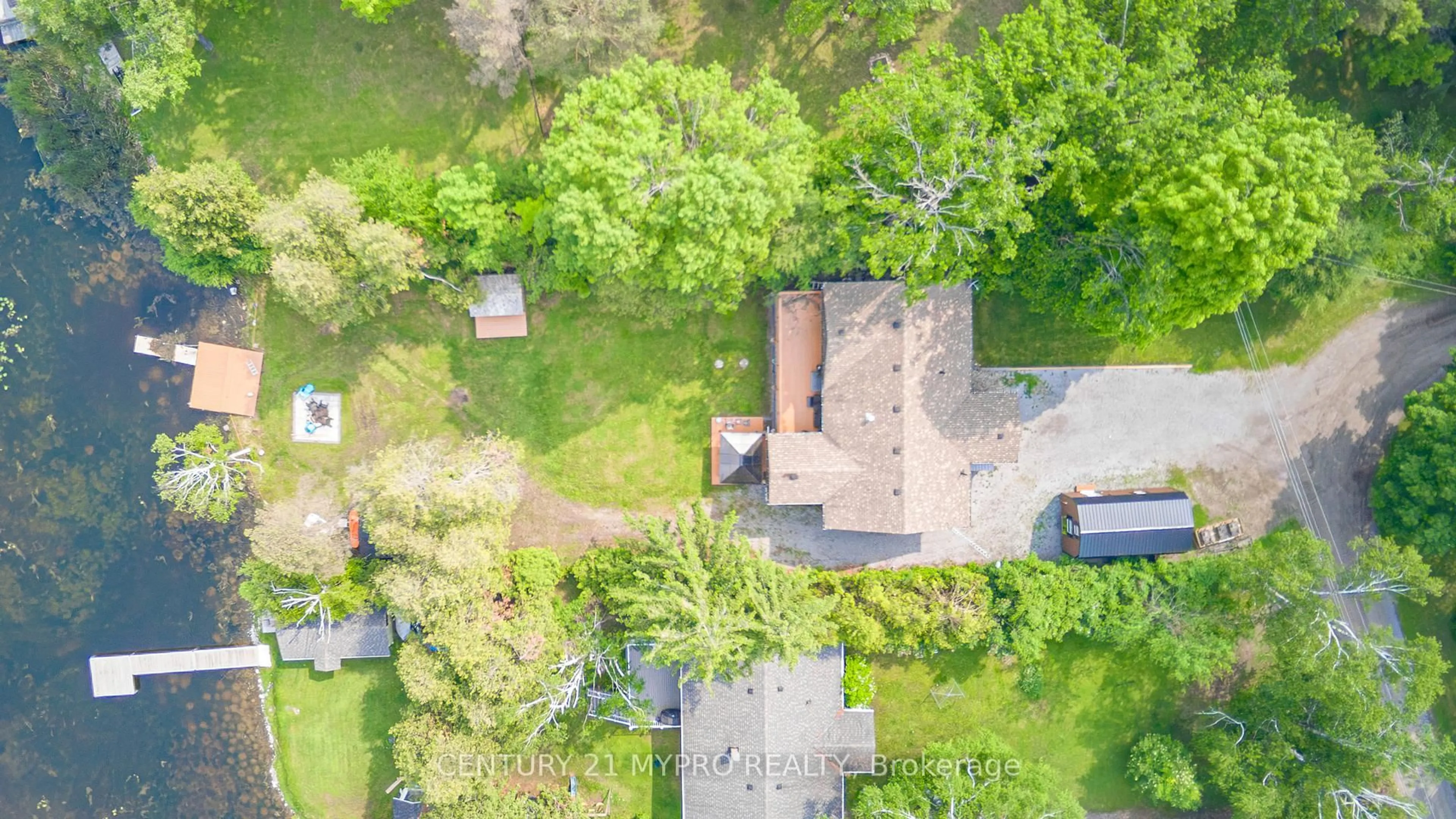 A pic from outside/outdoor area/front of a property/back of a property/a pic from drone, water/lake/river/ocean view for 38 Pheasant St, Kawartha Lakes Ontario K0L 2W0