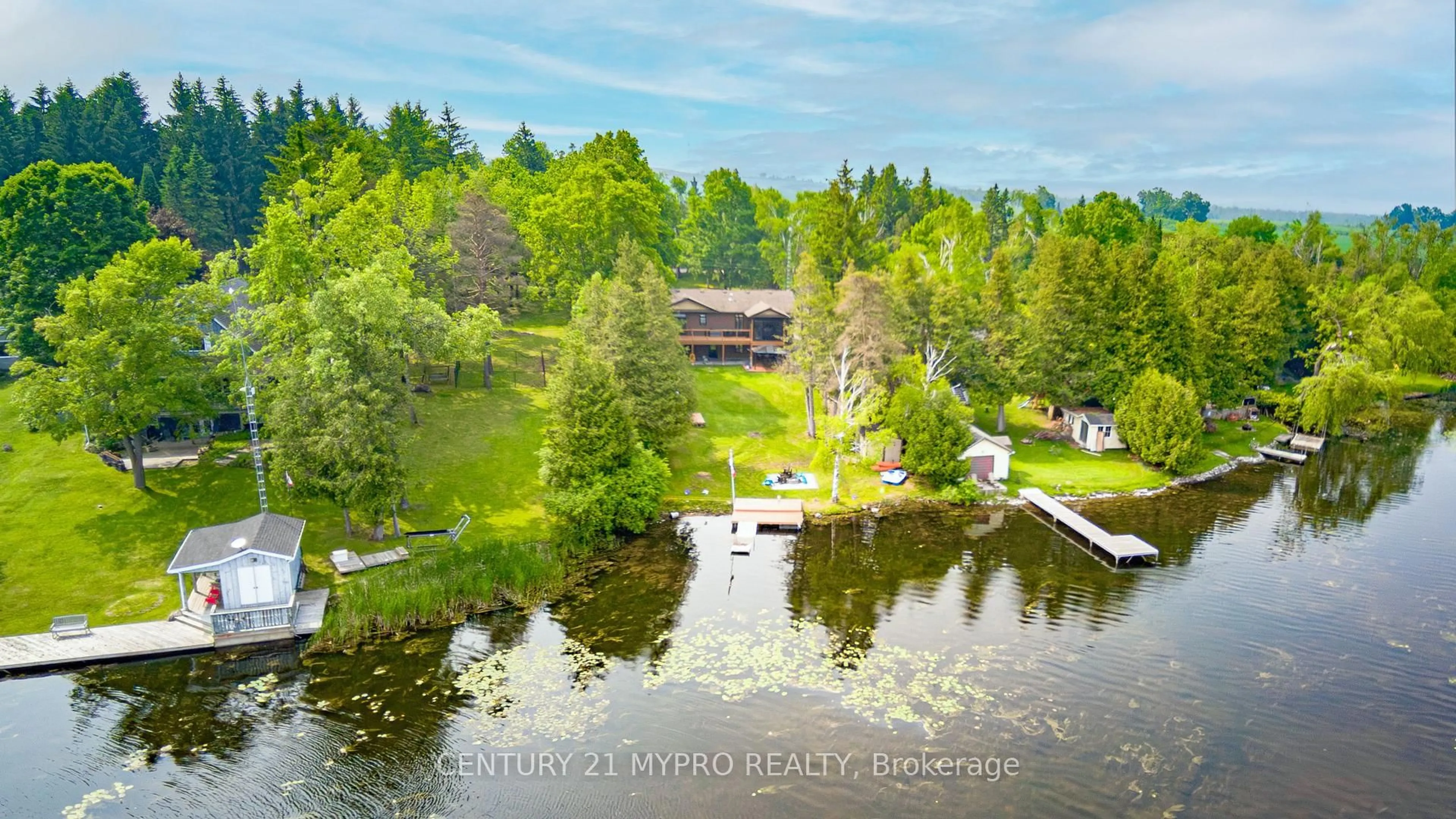 A pic from outside/outdoor area/front of a property/back of a property/a pic from drone, water/lake/river/ocean view for 38 Pheasant St, Kawartha Lakes Ontario K0L 2W0