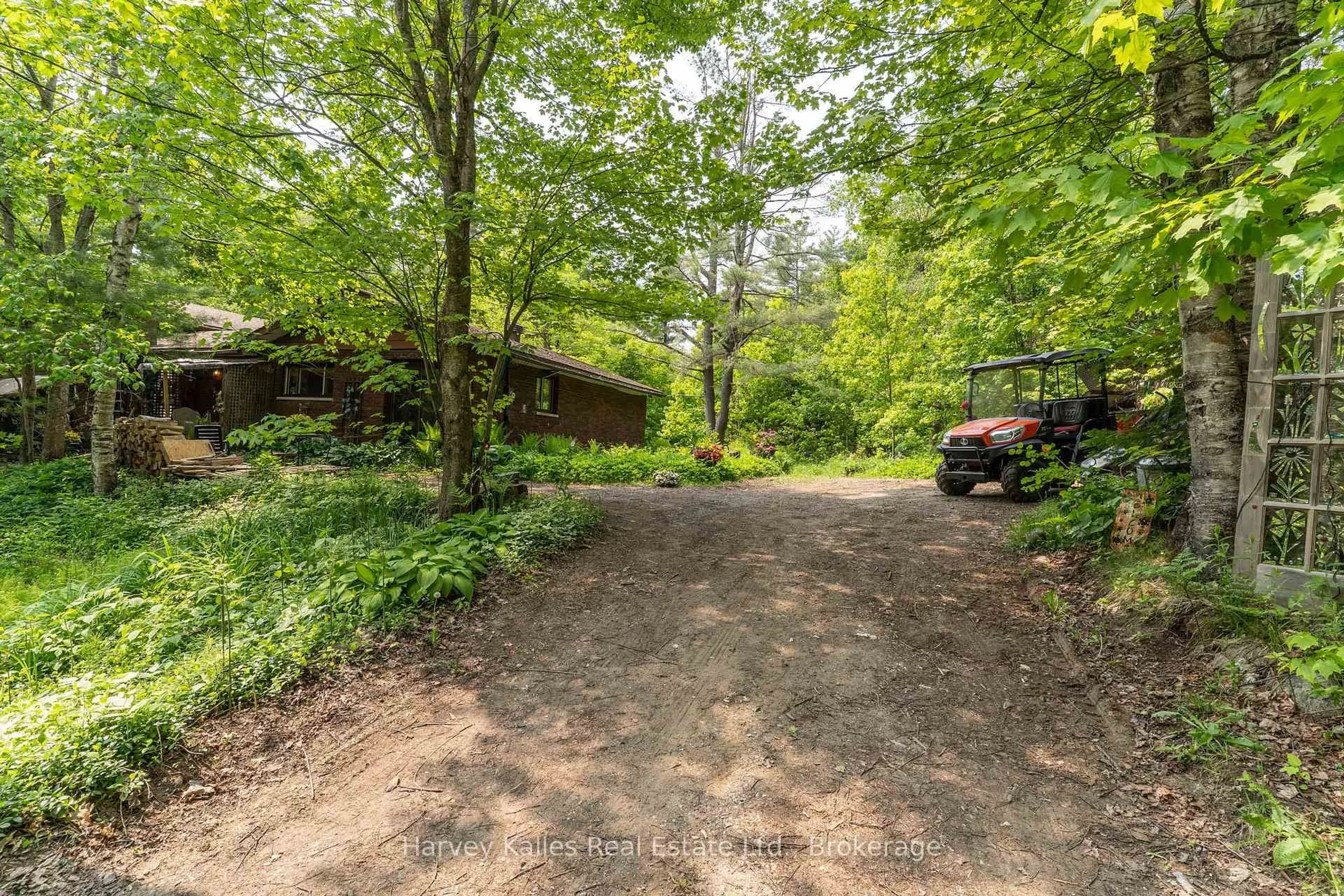 A pic from outside/outdoor area/front of a property/back of a property/a pic from drone, forest/trees view for 1099 Peterson Rd, Bracebridge Ontario P1L 1X1