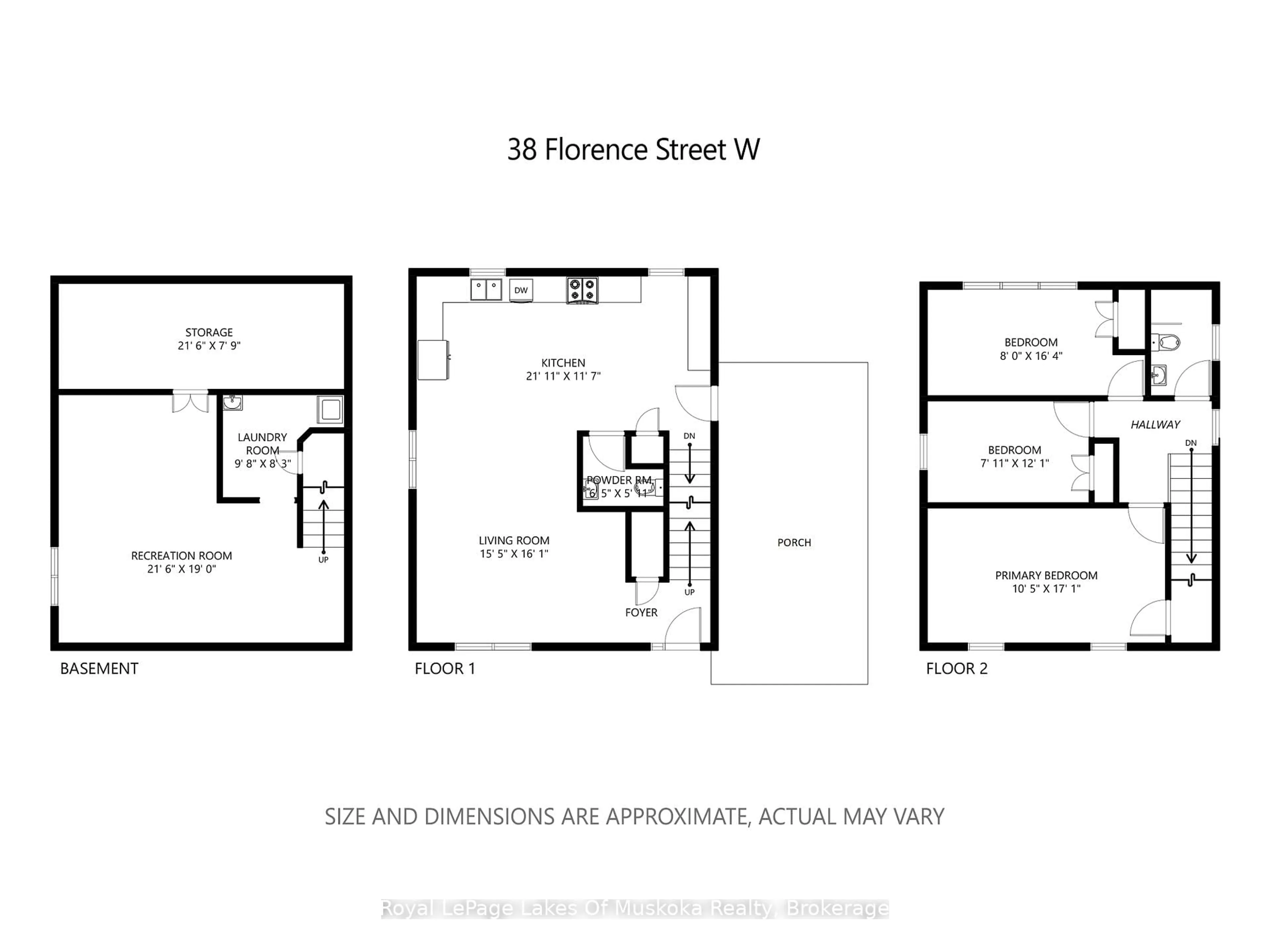 Floor plan for 38 Florence St, Huntsville Ontario P1H 1V4