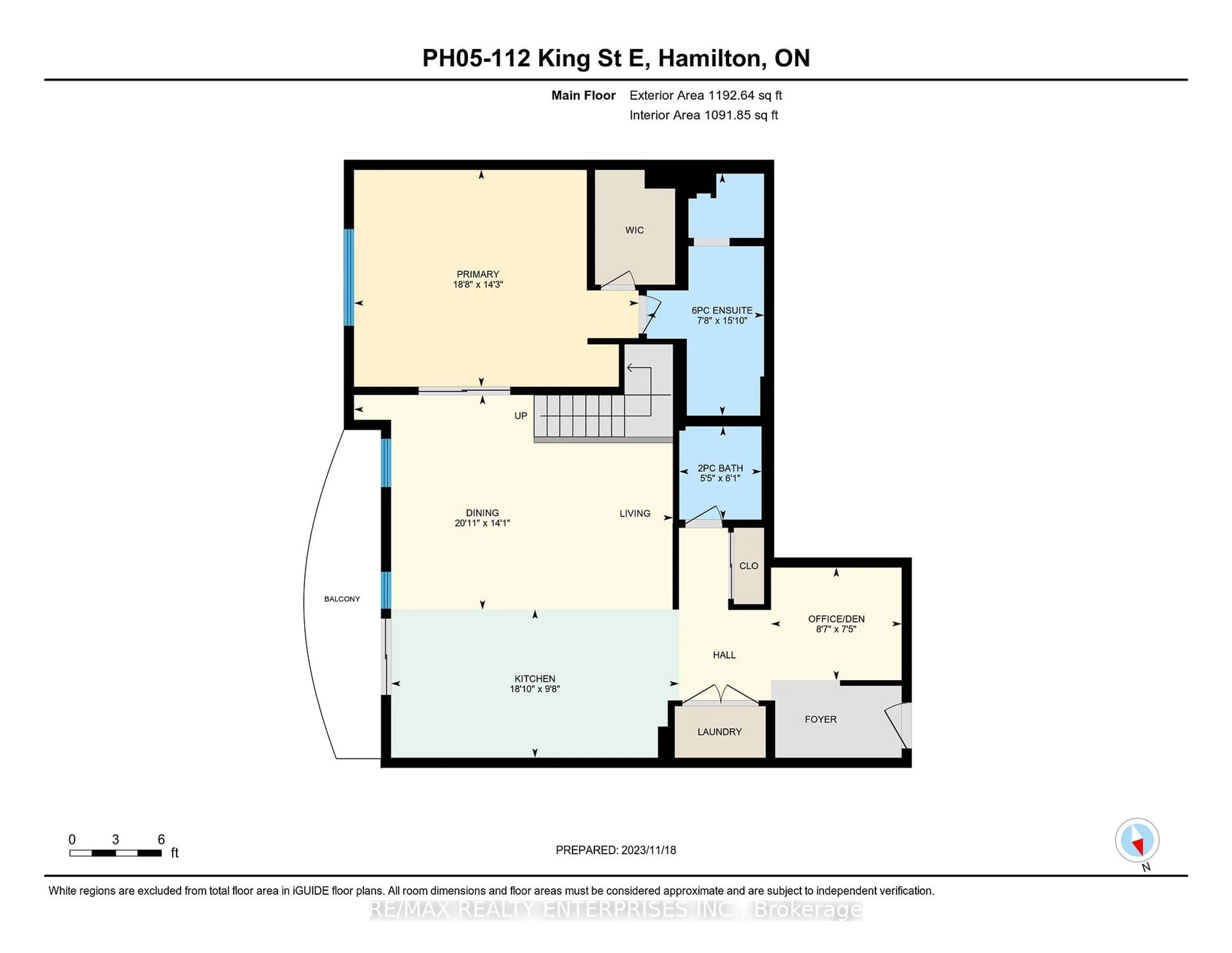 Floor plan for 112 King St ##PH05, Hamilton Ontario L8N 1A8