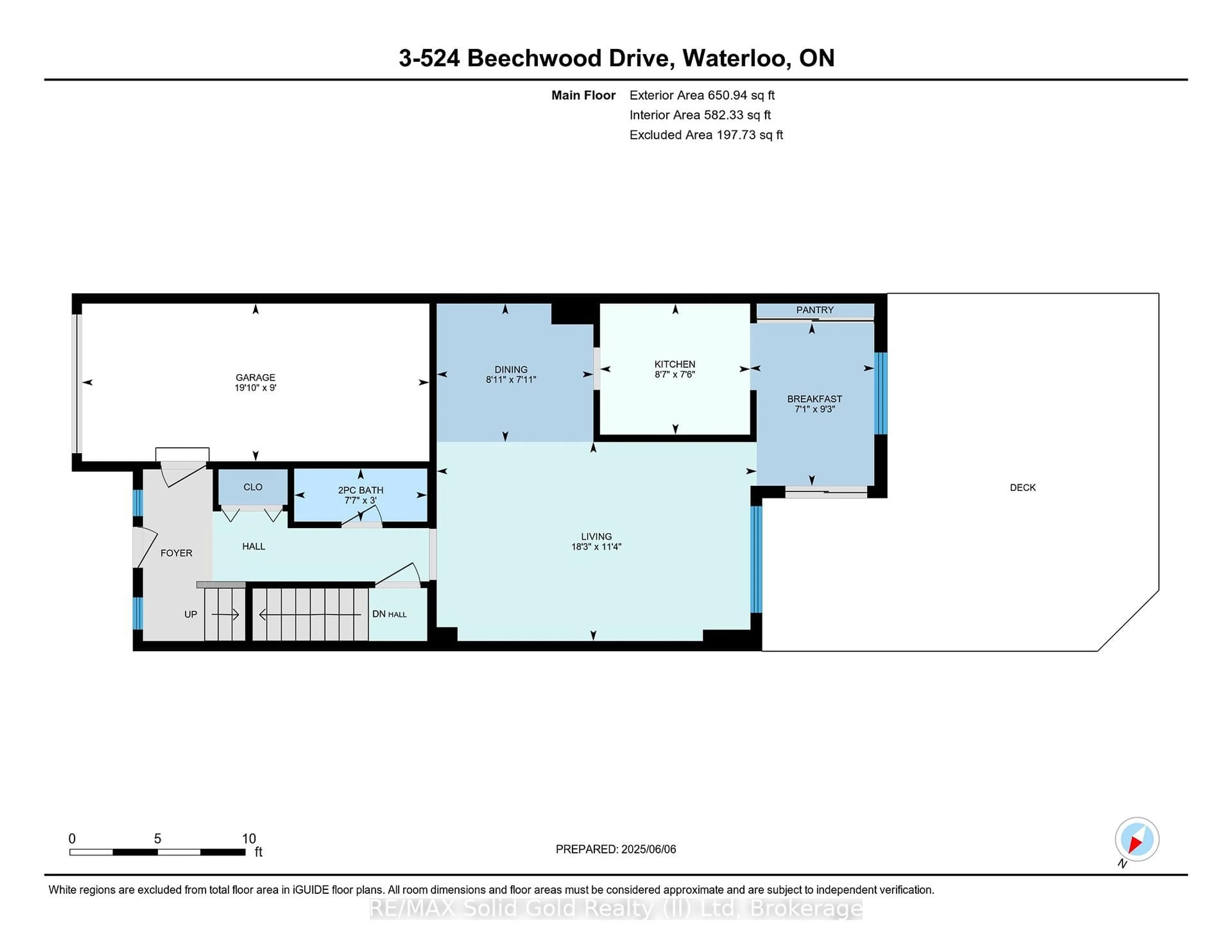 Floor plan for 524 Beechwood Dr #3, Waterloo Ontario N2T 2G9
