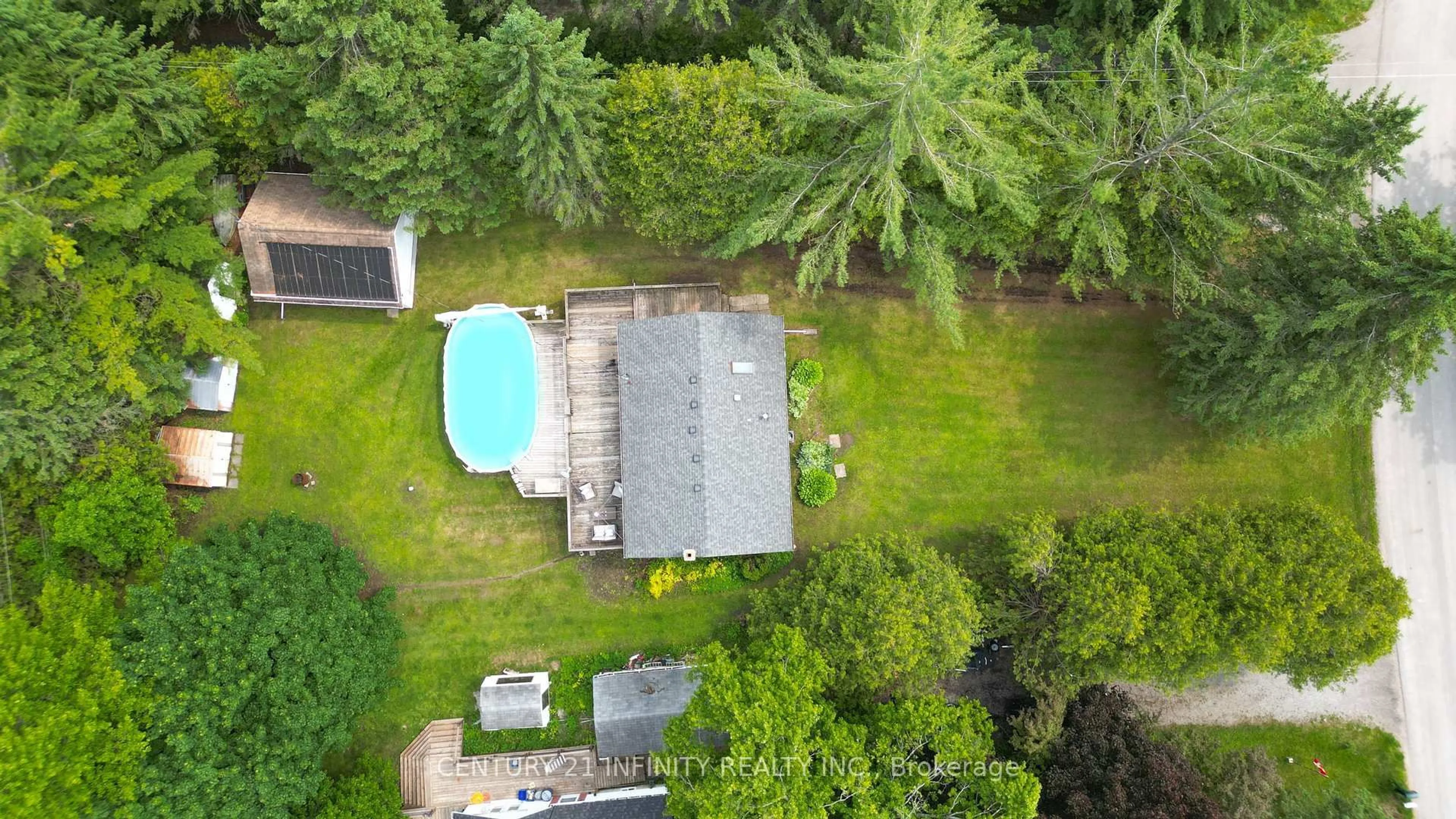 A pic from outside/outdoor area/front of a property/back of a property/a pic from drone, water/lake/river/ocean view for 66 Cowans Cres, Kawartha Lakes Ontario K0L 2W0